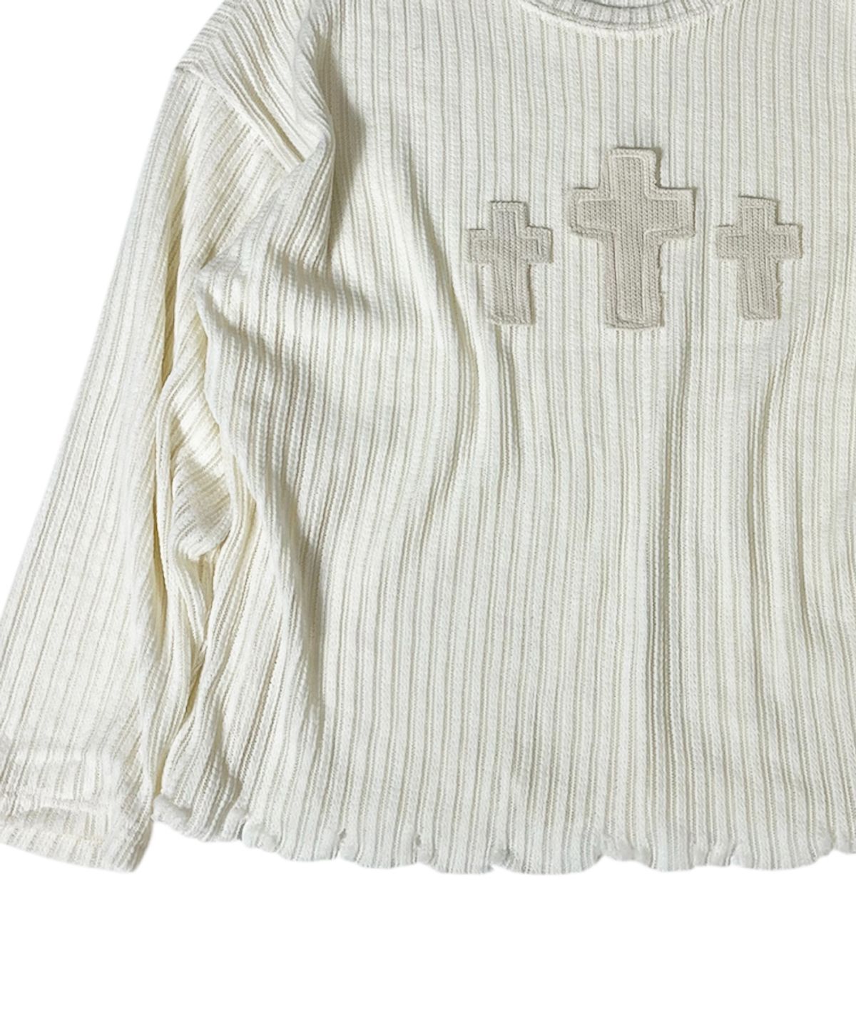 스케이터락(SK8ER ROCK) Cross Destoyed See-Through Kint ((ivory))