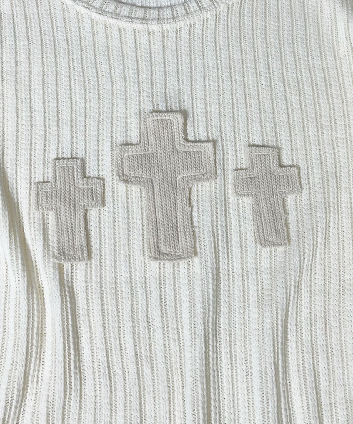 스케이터락(SK8ER ROCK) Cross Destoyed See-Through Kint ((ivory))