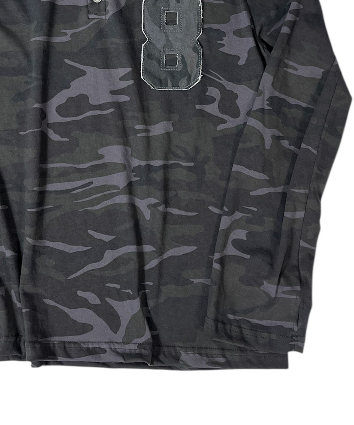 스케이터락(SK8ER ROCK) Camouflage 8 Henley Neck Hoodie ((dark gray))