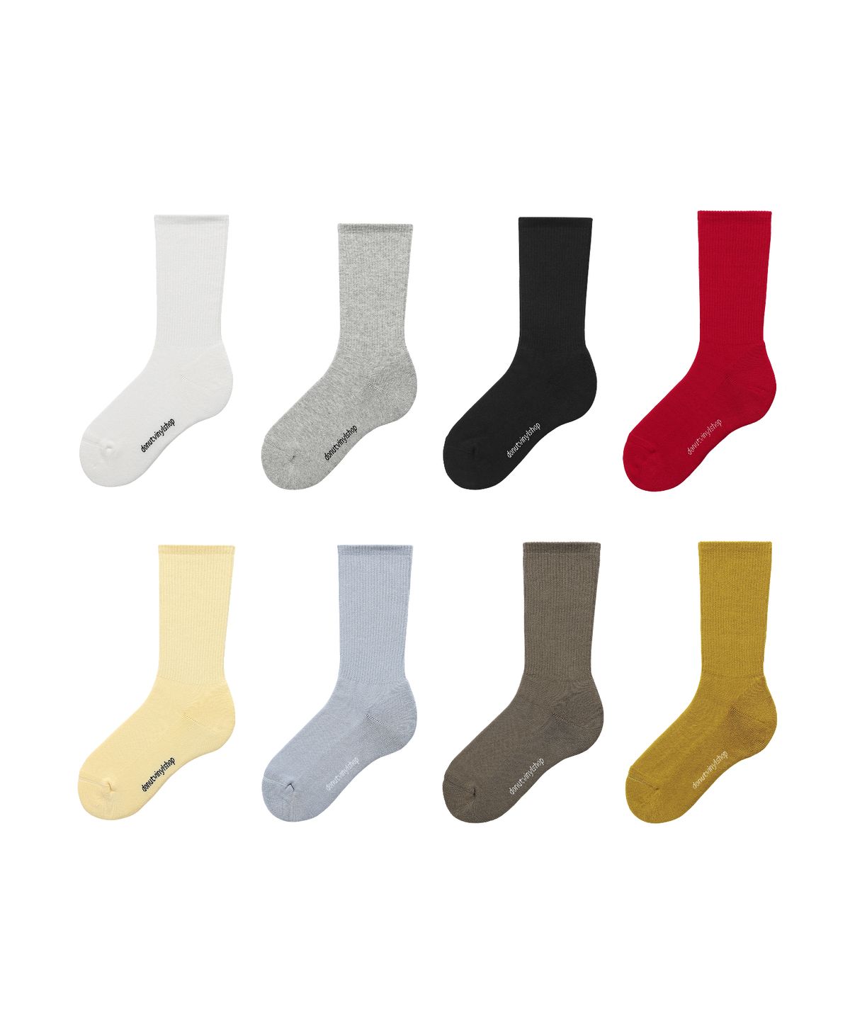 도넛바이닐샵(DONUTVINYLSHOP) daily crew socks(8colors) - 3PACK