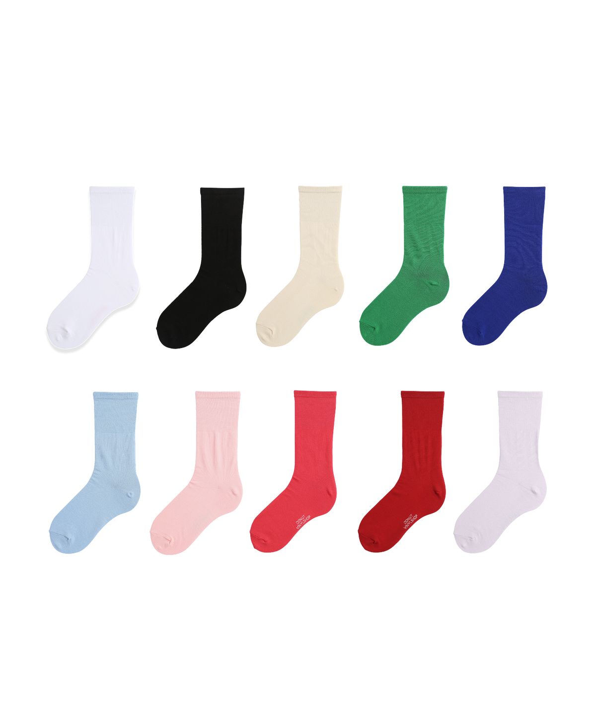 도넛바이닐샵(DONUTVINYLSHOP) DONUTVINYLSHOP plain socks (12colors) - 3PACK