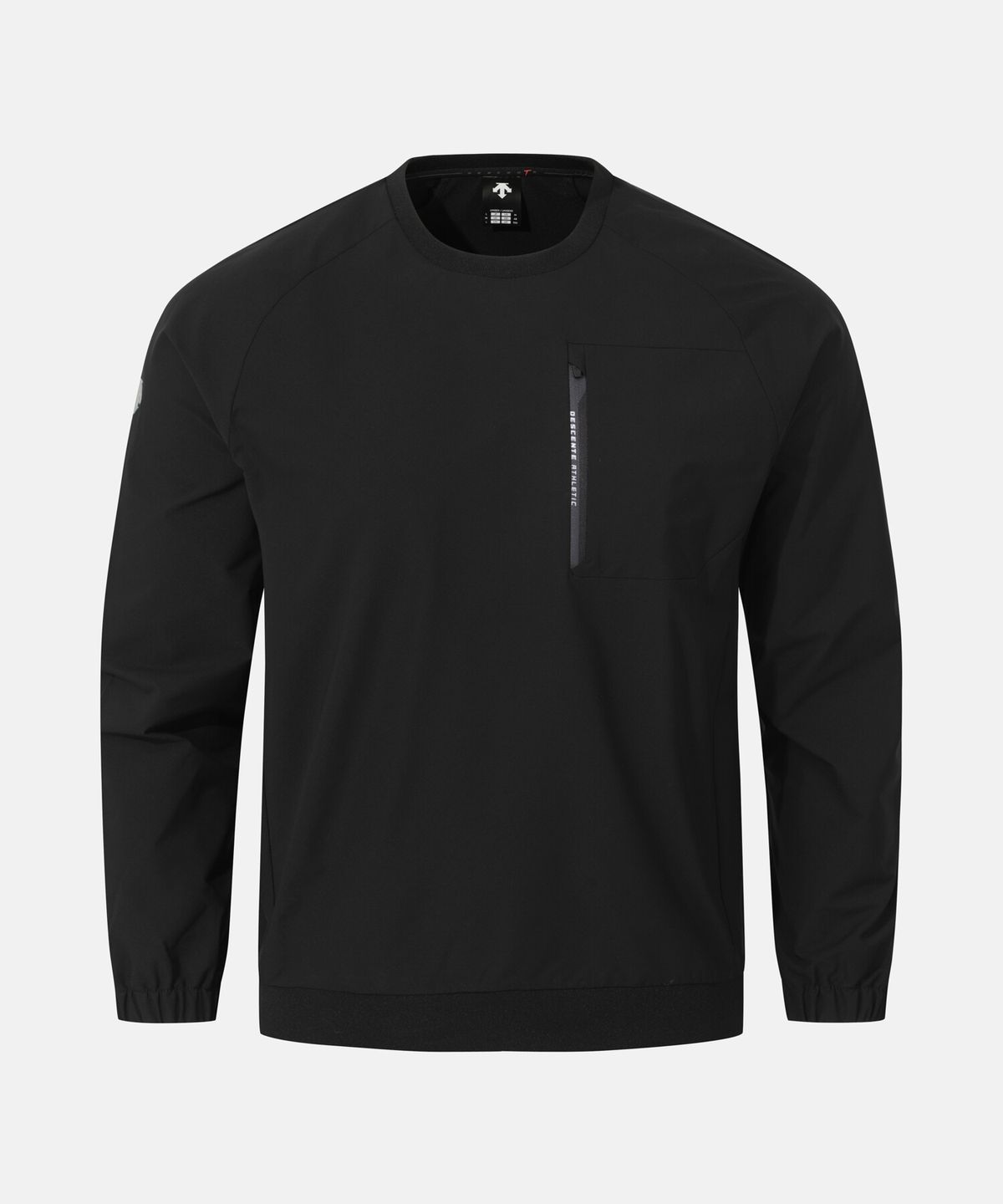 데상트(DESCENTE) 트레이닝 포켓 우븐 맨투맨 블랙 SR123TWH21