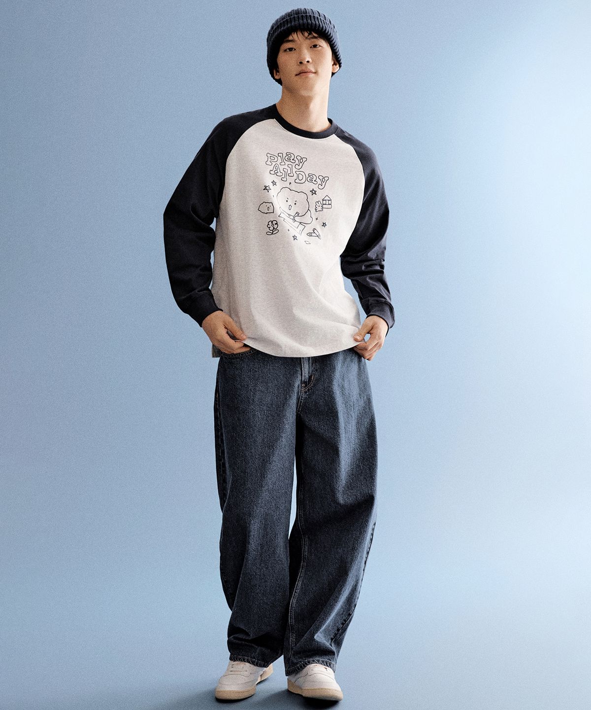 스파오(SPAO) [망그러진곰] 긴팔티(MELANGE GRAY)_SPLAG23U03