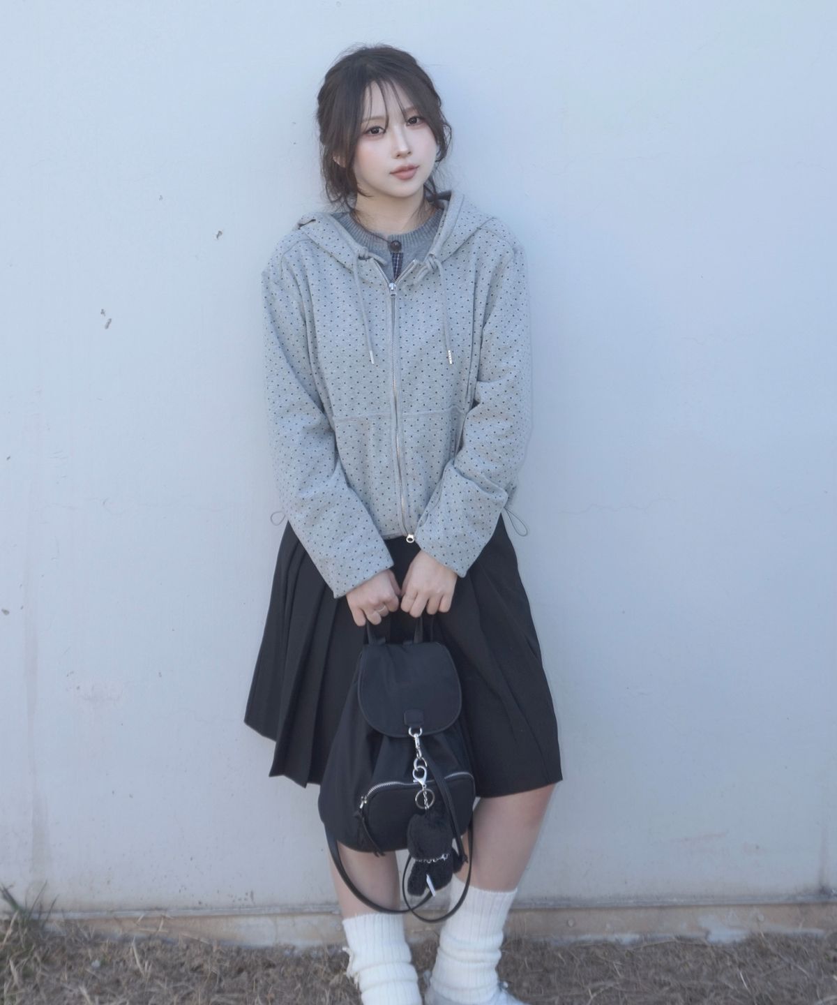 미쏘(MIXXO) 스티치 후드집업_MIWJMG326C