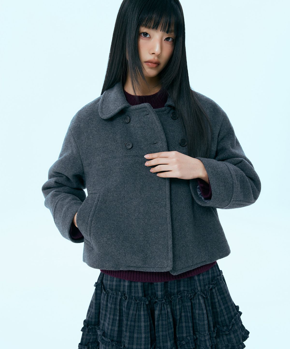 미쏘(MIXXO) 라운드카라 자켓_MIWJKG917G