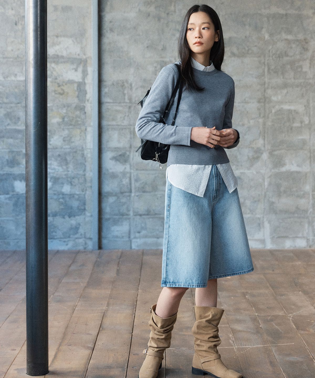미쏘(MIXXO) 버뮤다 데님_MIWTHG410J