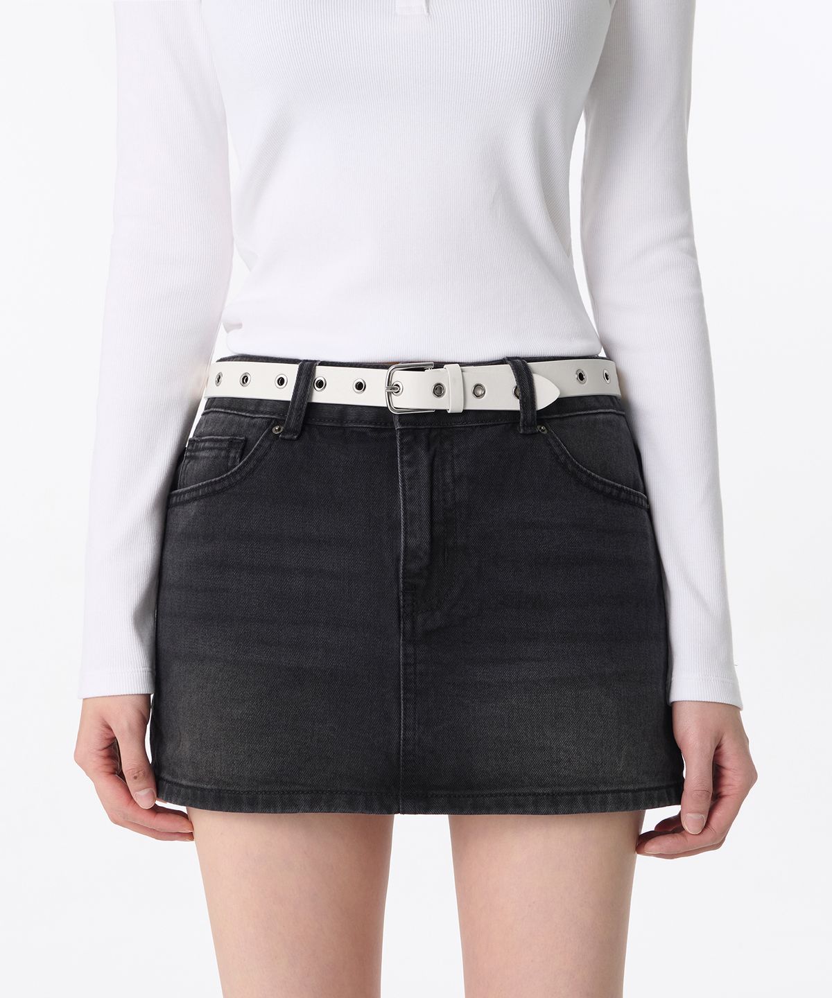 무신사 스탠다드 우먼(MUSINSA STANDARD WOMAN) 우먼즈 신세틱 레더 아일렛 벨트_25mm