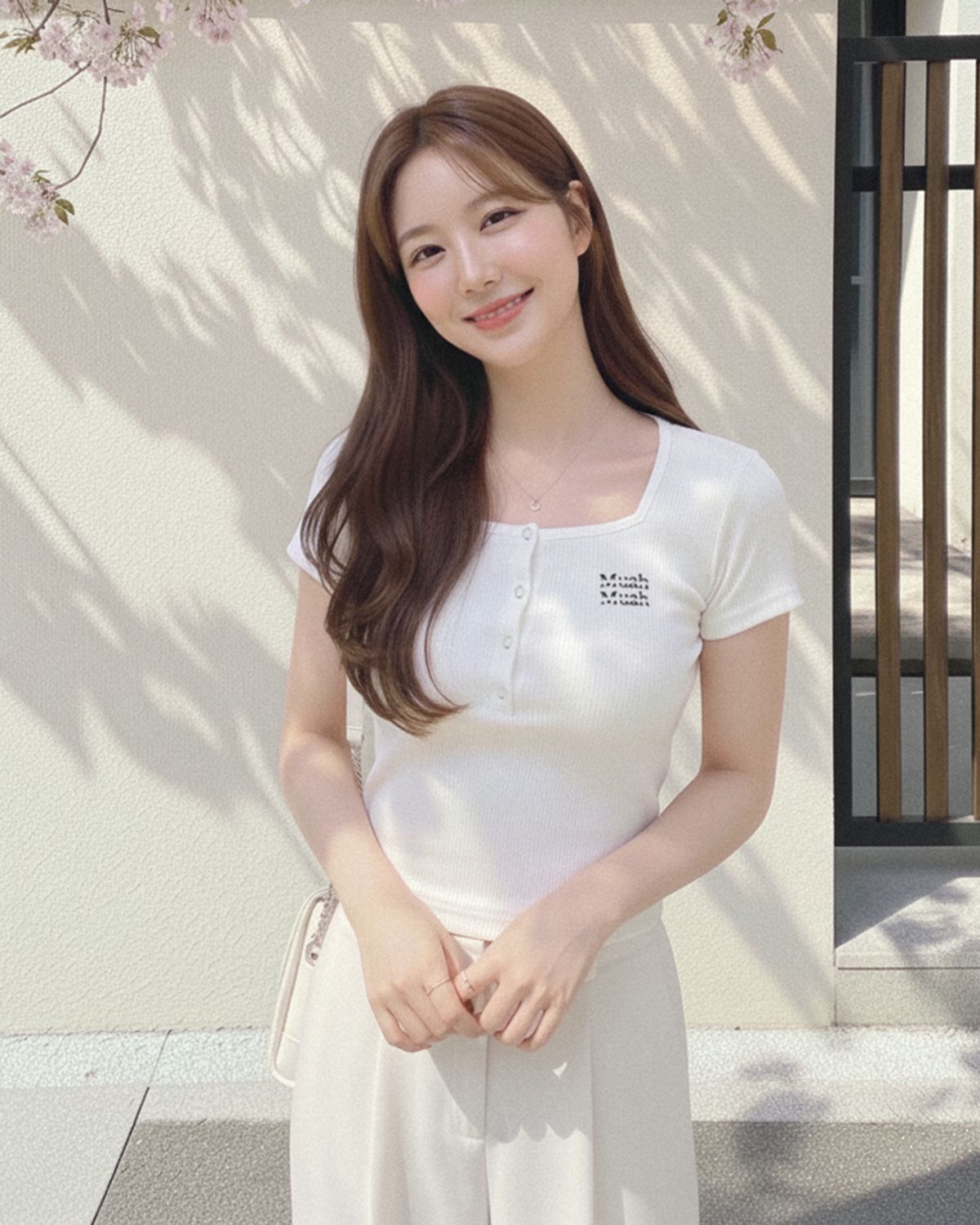 무아무아(MUAHMUAH) 헨리넥 스퀘어넥 반팔 티셔츠 [2color]