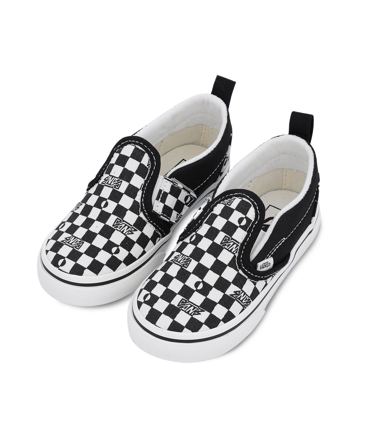 반스 키즈(VANS KIDS) 슬립온 V 토들러 - 체크블랙 / VN000D0SBA21