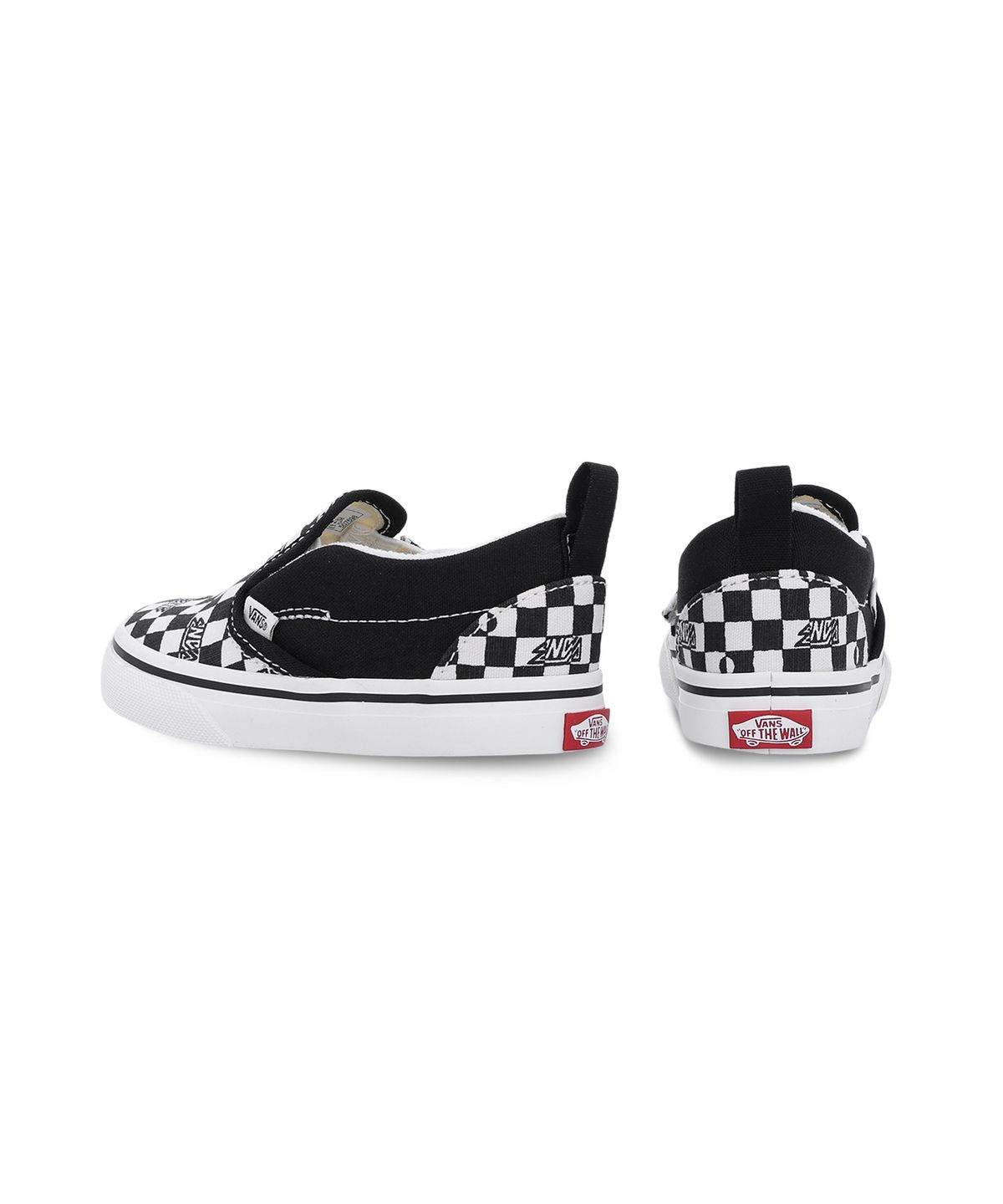 반스 키즈(VANS KIDS) 슬립온 V 토들러 - 체크블랙 / VN000D0SBA21