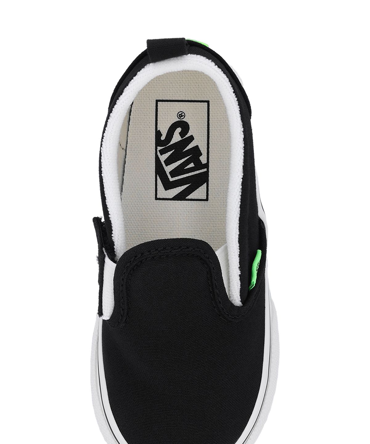 반스 키즈(VANS KIDS) 슬립온 V 토들러 - 글로우 블랙/그린 / VN000D0SFBL1