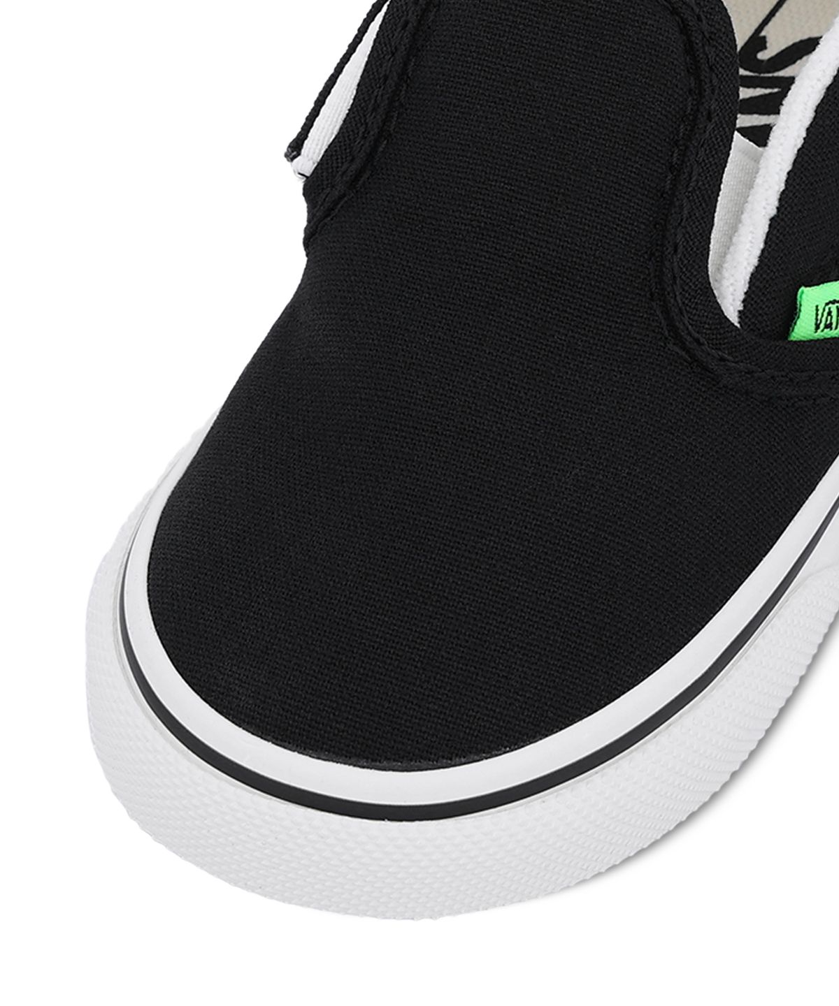 반스 키즈(VANS KIDS) 슬립온 V 토들러 - 글로우 블랙/그린 / VN000D0SFBL1
