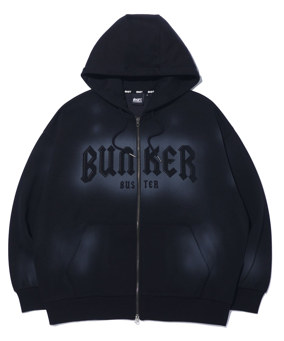 벙커버스터(BUNKERBUSTER) 더티 워싱 후드 집업 MQ1JU037_BLACK
