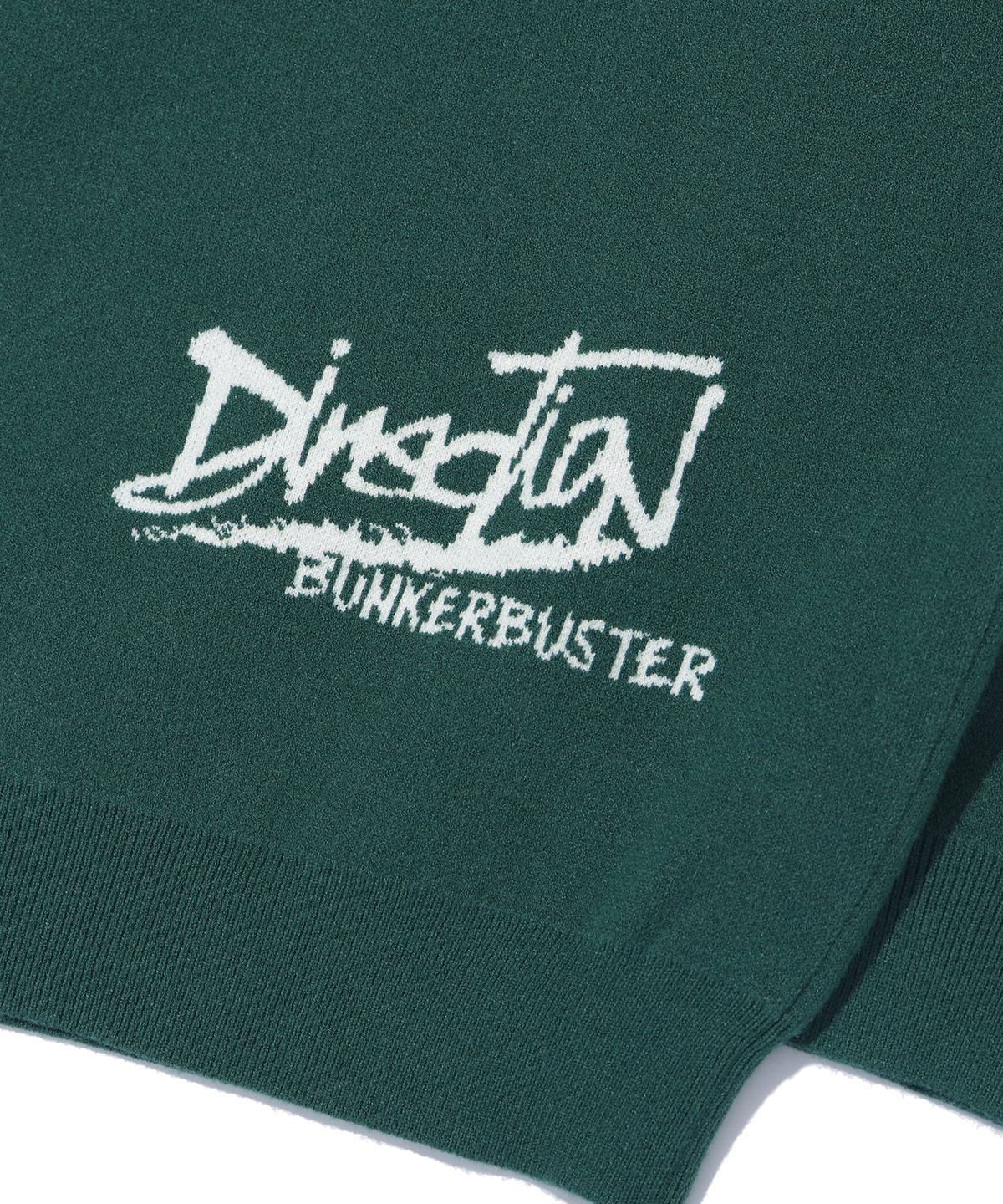 벙커버스터(BUNKERBUSTER) 레터링 망점 풀오버 니트  MQ1SU042_DARK GREEN