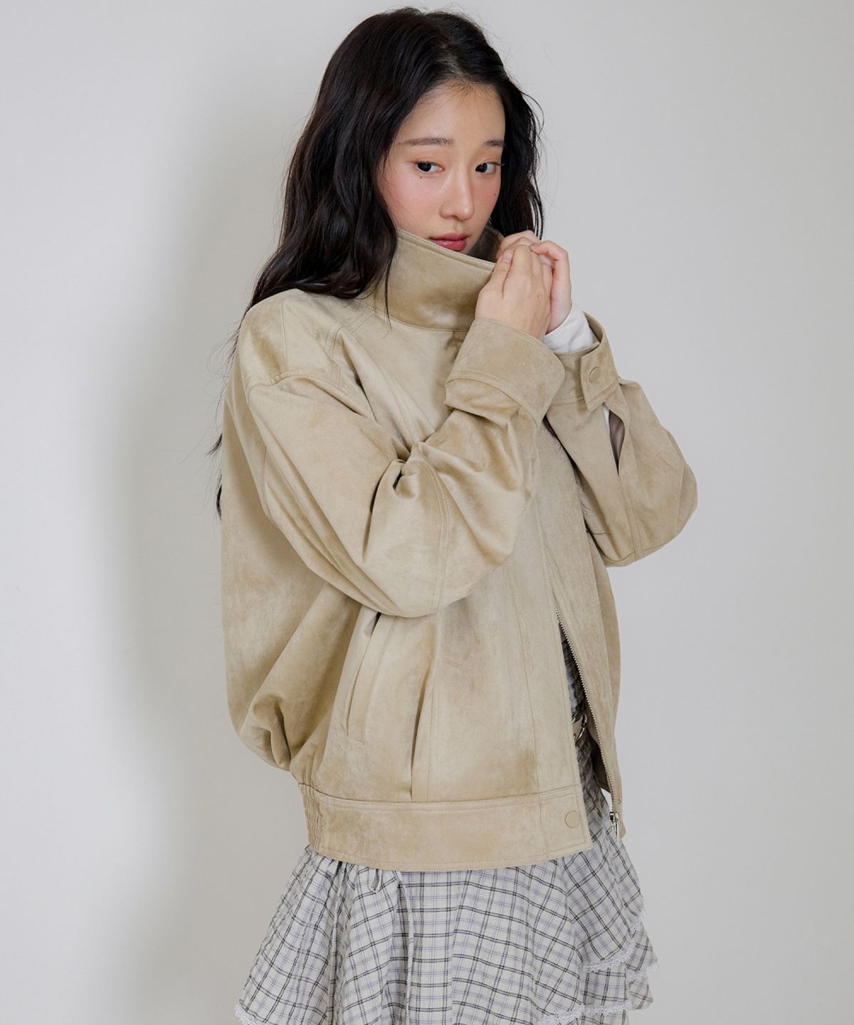 올리브 데 올리브(OLIVE DES OLIVE) 하이넥돗도 블루종 점퍼 OL6SJ1610