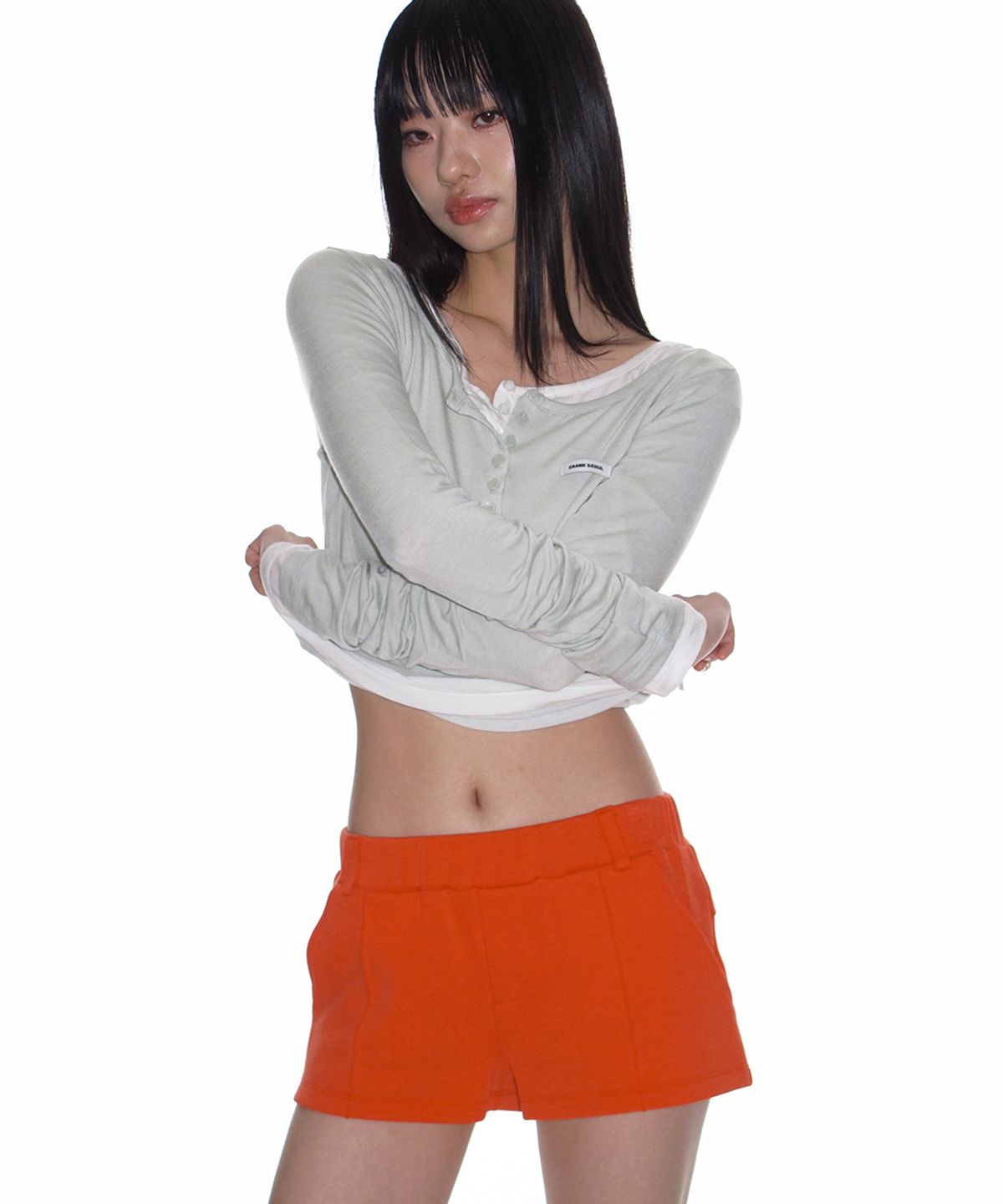 크랭크(CRANK) 피케이 마이크로 쇼츠_오렌지