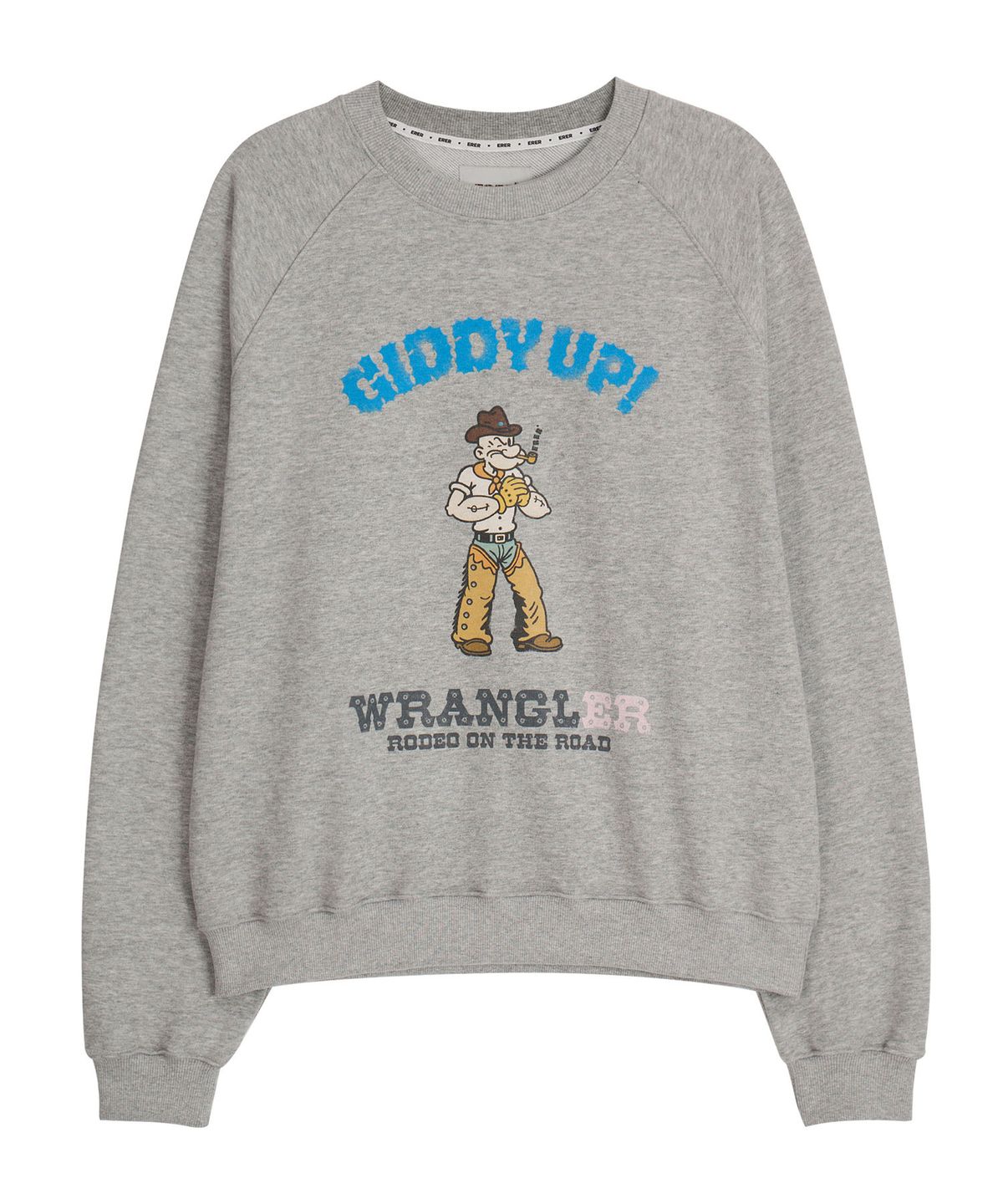 에르에르(ERER) Popeye Vintage Raglan Sweatshirt Melange Gray