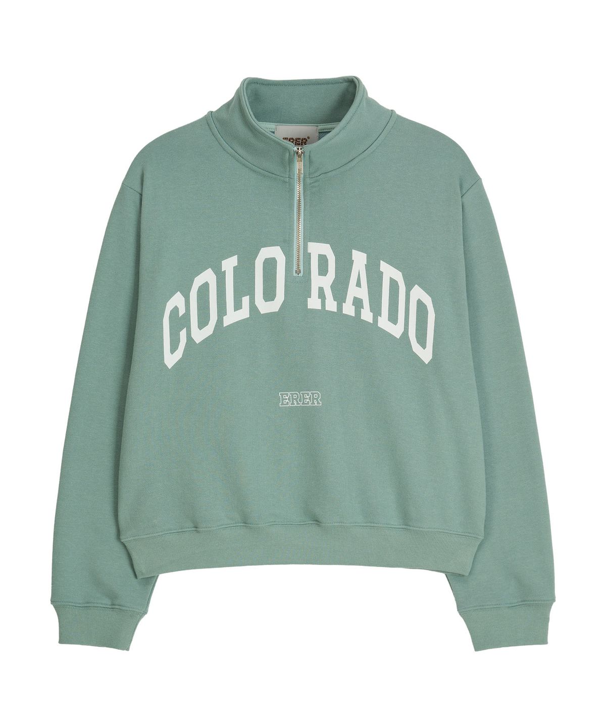 에르에르(ERER) Cropped Half Zip-up Colorado Sweatshirt Mint
