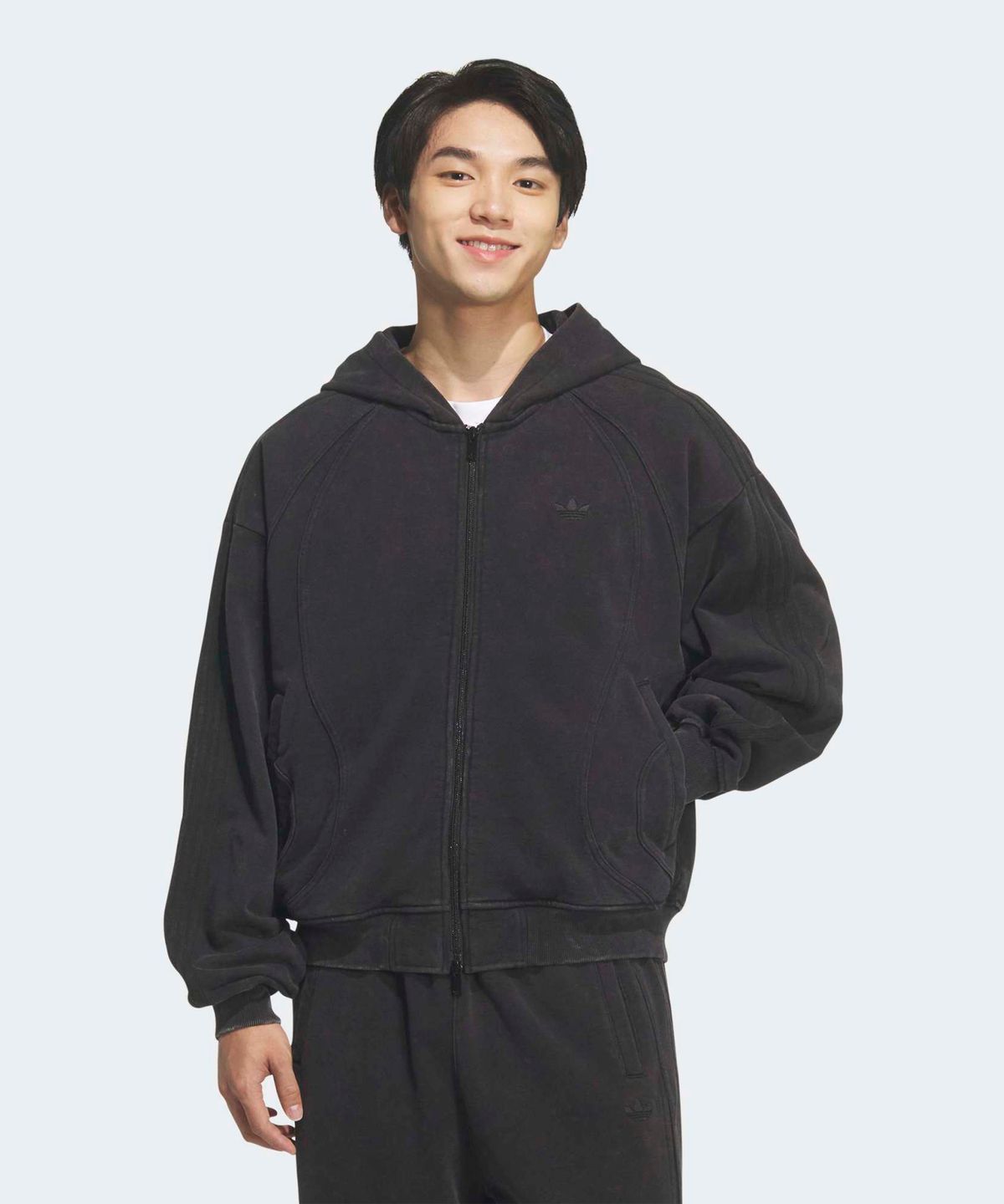아디다스(ADIDAS) 팀가이스트 풀집 후디 - 블랙 / KQ5524