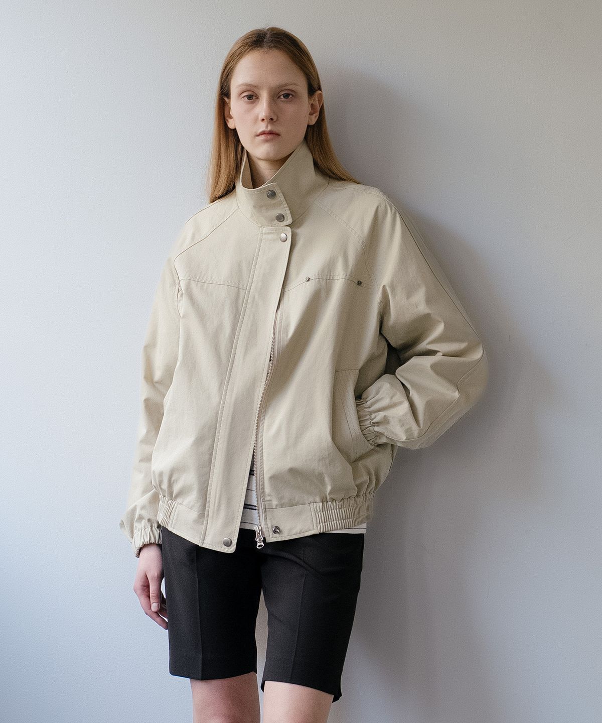노운베러(KNOWNBETTER) Dusty cotton blouson jumper [KNSS06JP01]_Khaki beige