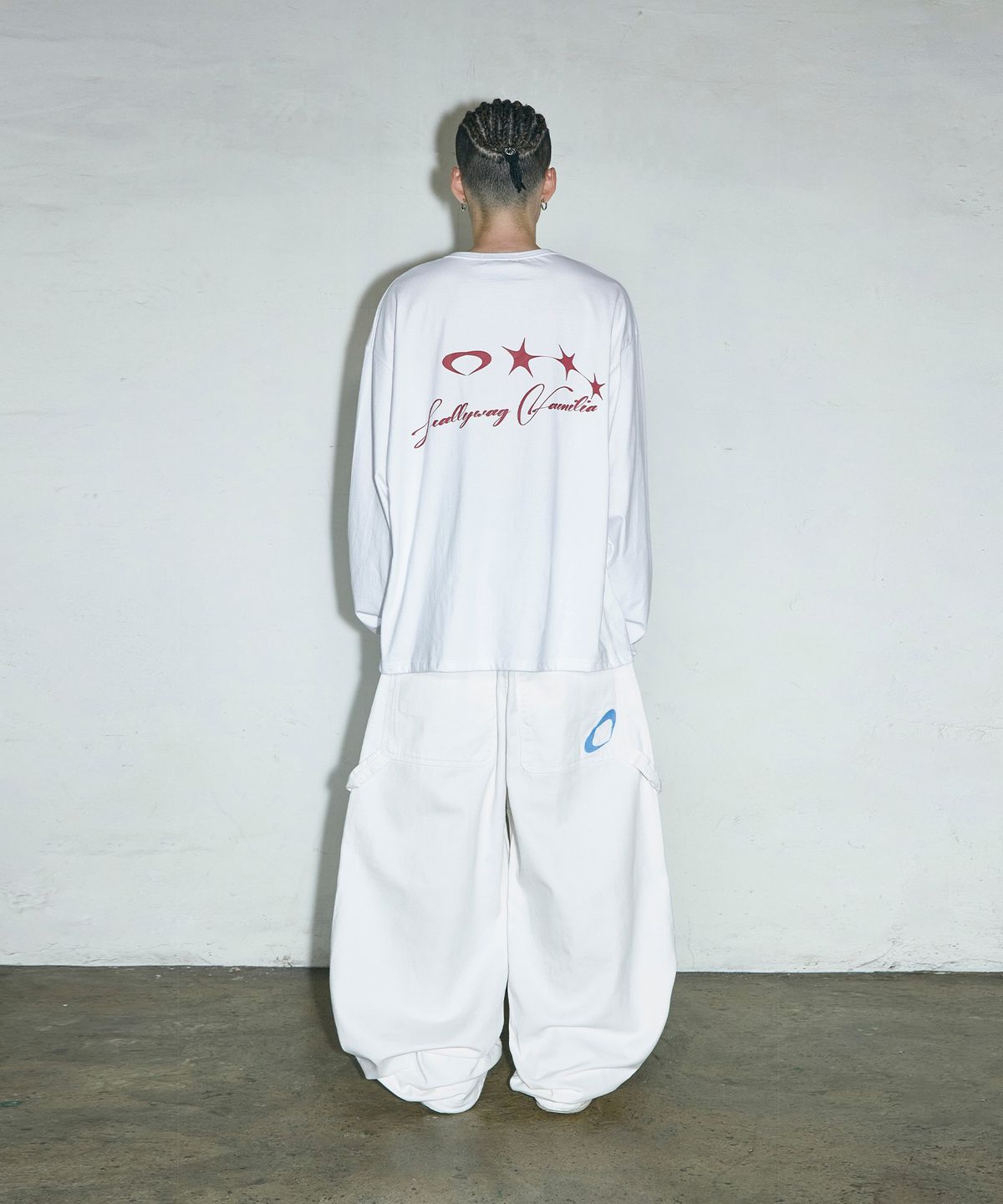 스켈리웩(SCALLYWAG) 더블 백 포켓 파라슈트 카펜터 코튼 팬츠[화이트]