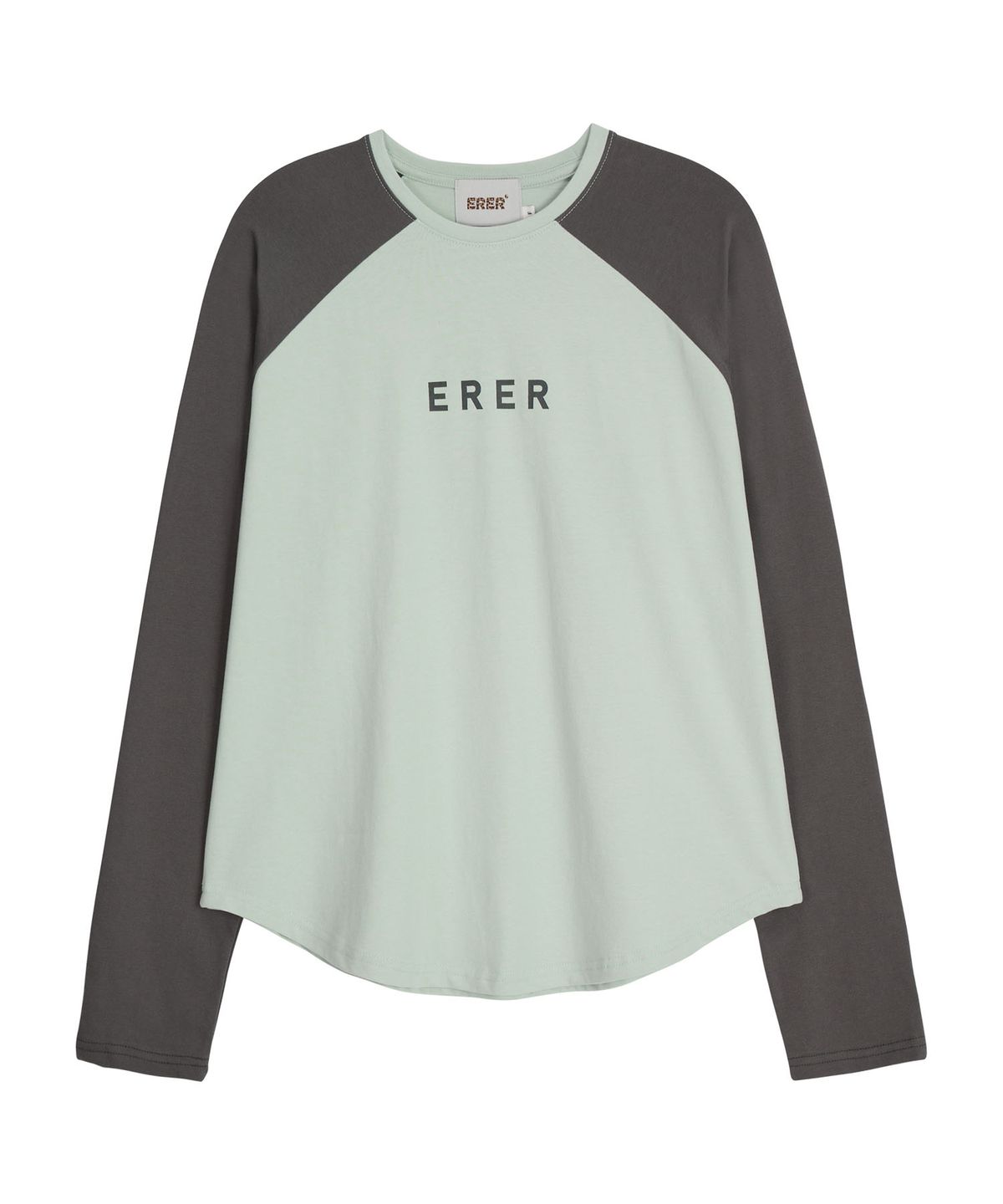 에르에르(ERER) Logo Raglan long-sleeved T-shirt Mint