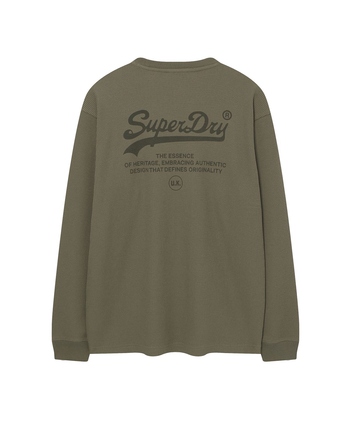 슈퍼드라이(SUPERDRY) 와플 롱슬리브 티셔츠 카키 SDUILAQ04KHK
