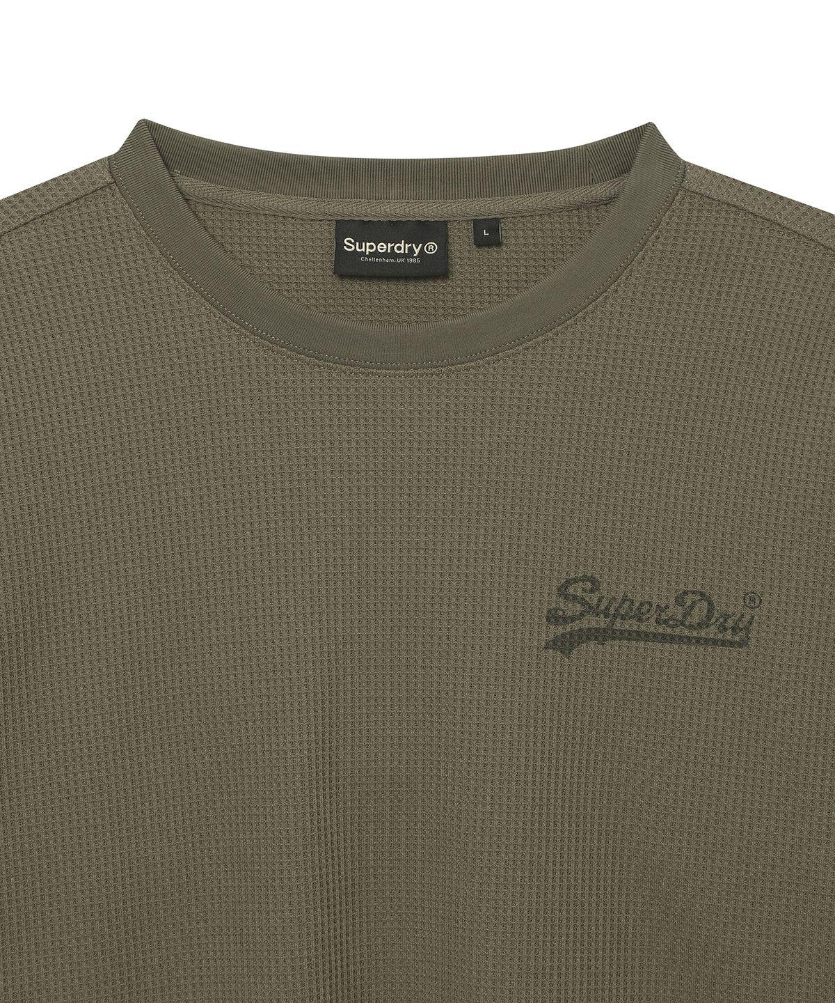 슈퍼드라이(SUPERDRY) 와플 롱슬리브 티셔츠 카키 SDUILAQ04KHK