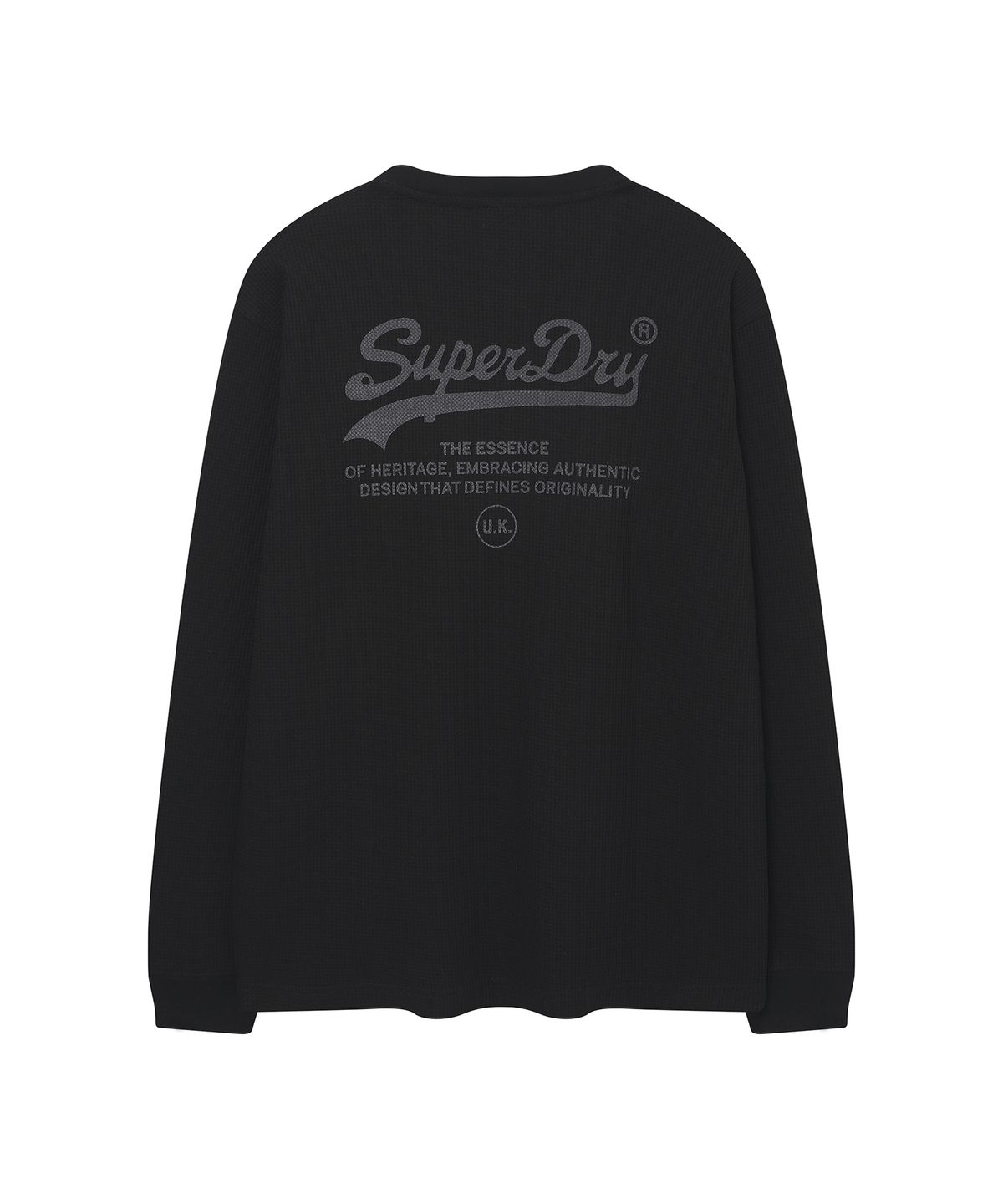 슈퍼드라이(SUPERDRY) 와플 롱슬리브 티셔츠 블랙 SDUILAQ04BLK
