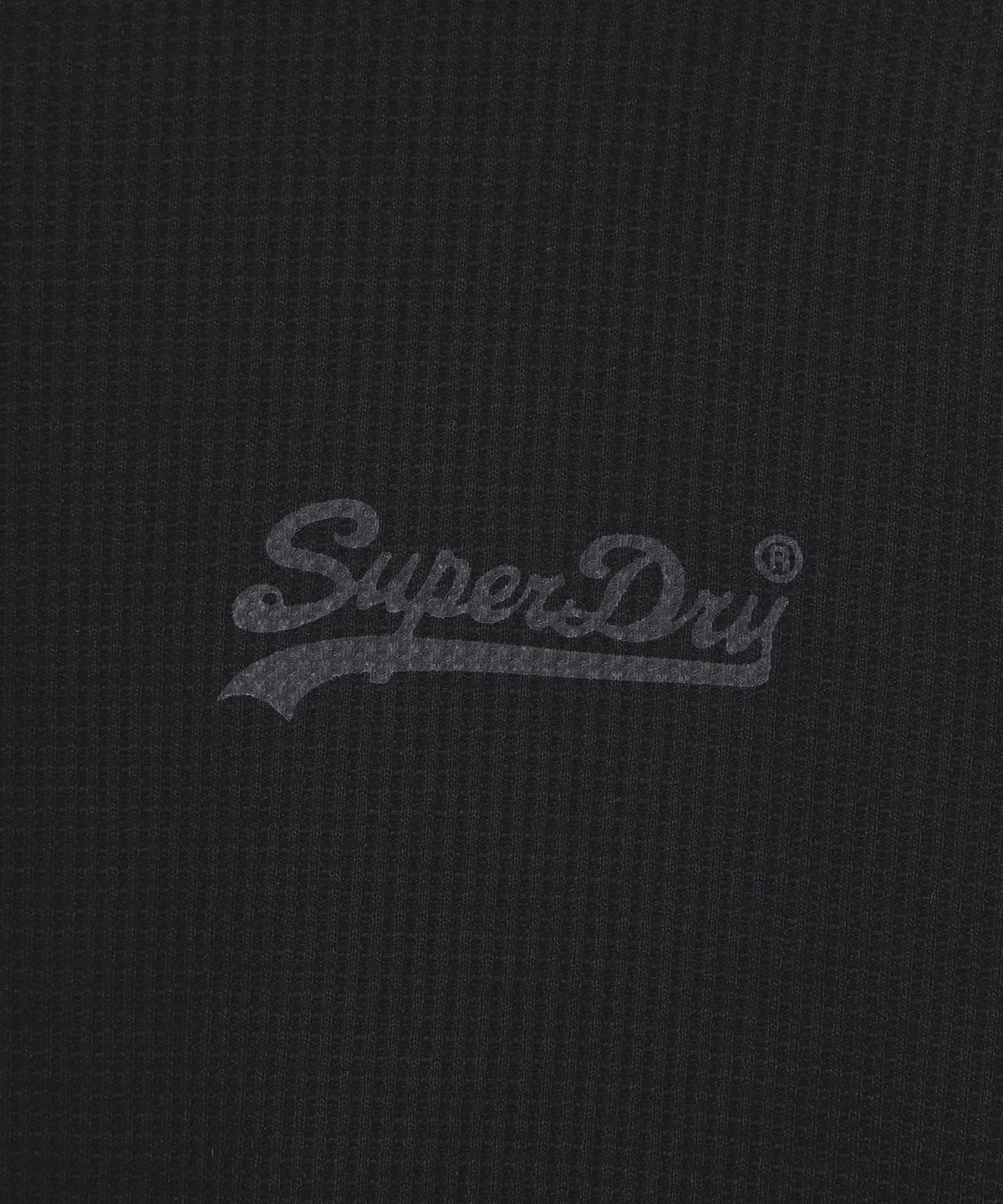 슈퍼드라이(SUPERDRY) 와플 롱슬리브 티셔츠 블랙 SDUILAQ04BLK