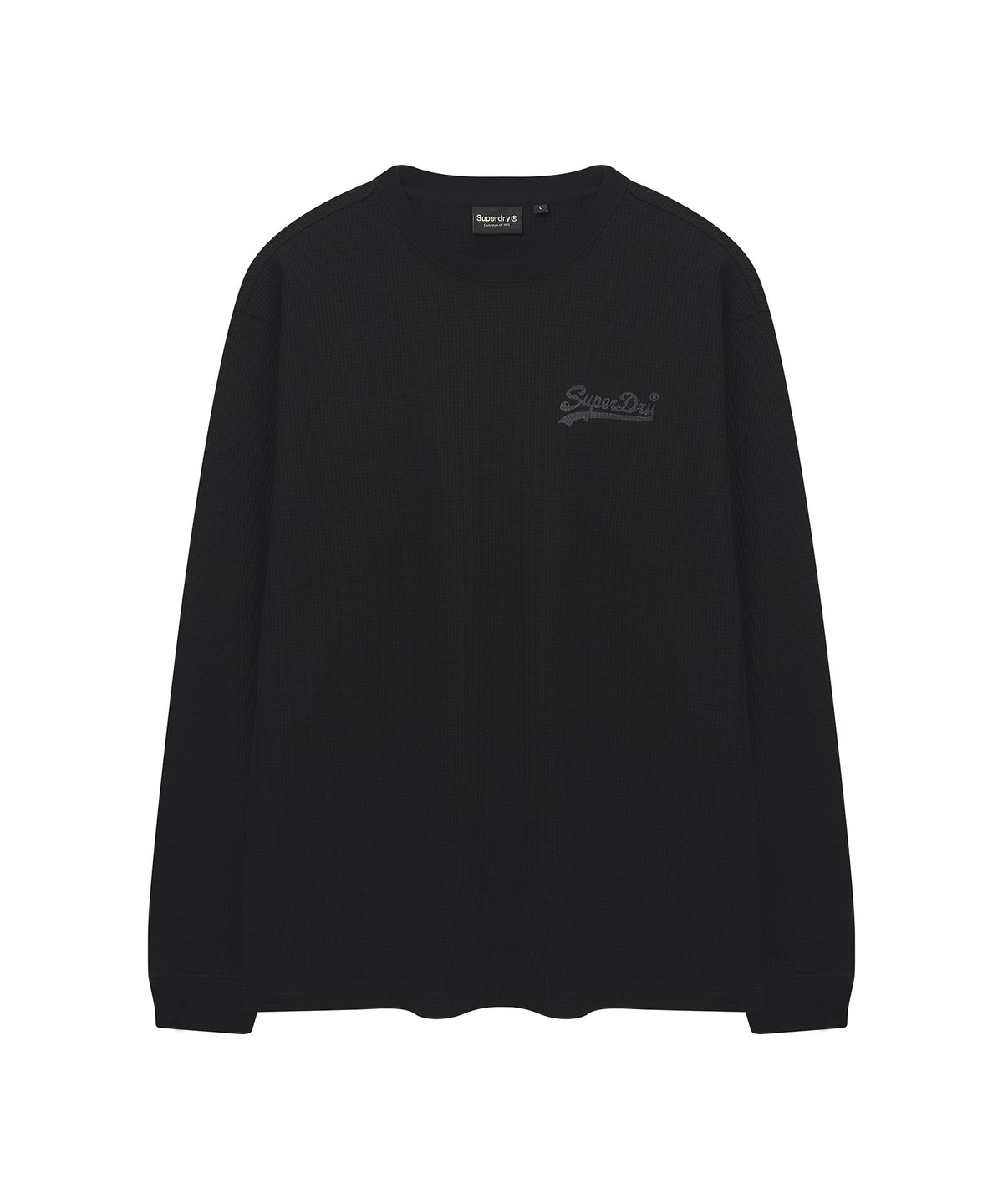 슈퍼드라이(SUPERDRY) 와플 롱슬리브 티셔츠 블랙 SDUILAQ04BLK