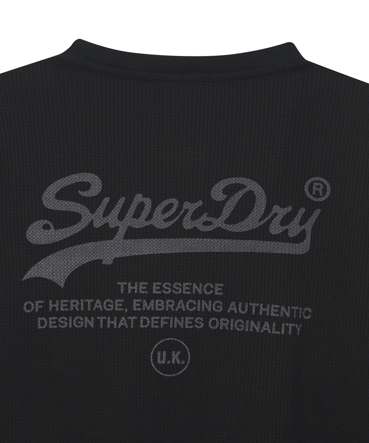 슈퍼드라이(SUPERDRY) 와플 롱슬리브 티셔츠 블랙 SDUILAQ04BLK
