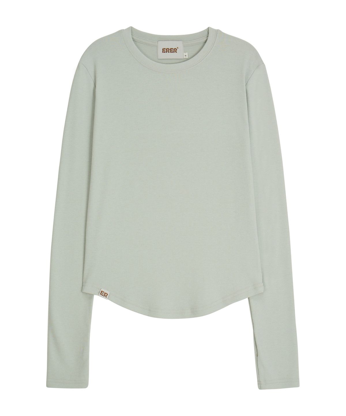 에르에르(ERER) Logo Label long-sleeved T-shirt Mint