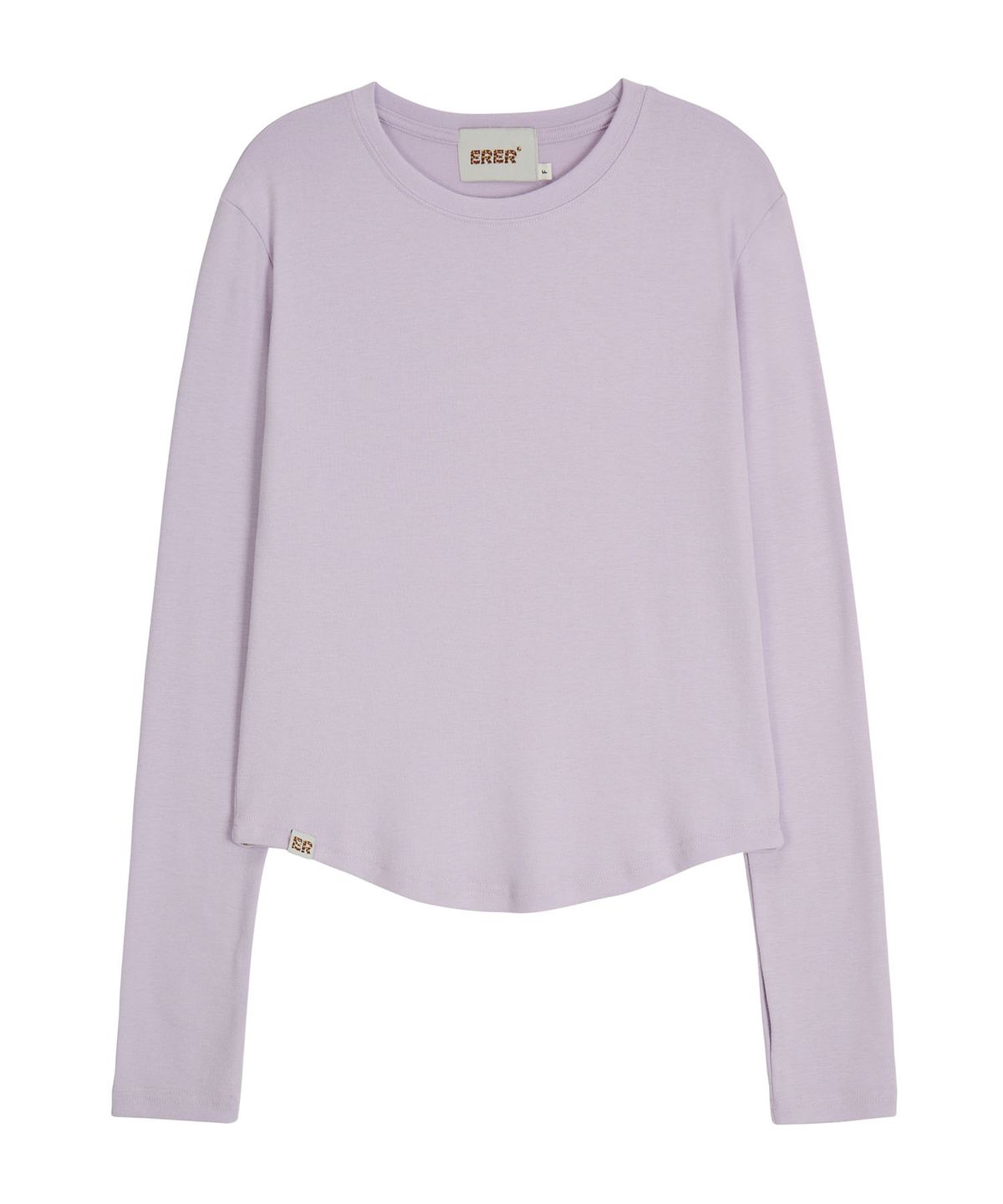에르에르(ERER) Logo Label long-sleeved T-shirt Light Purple