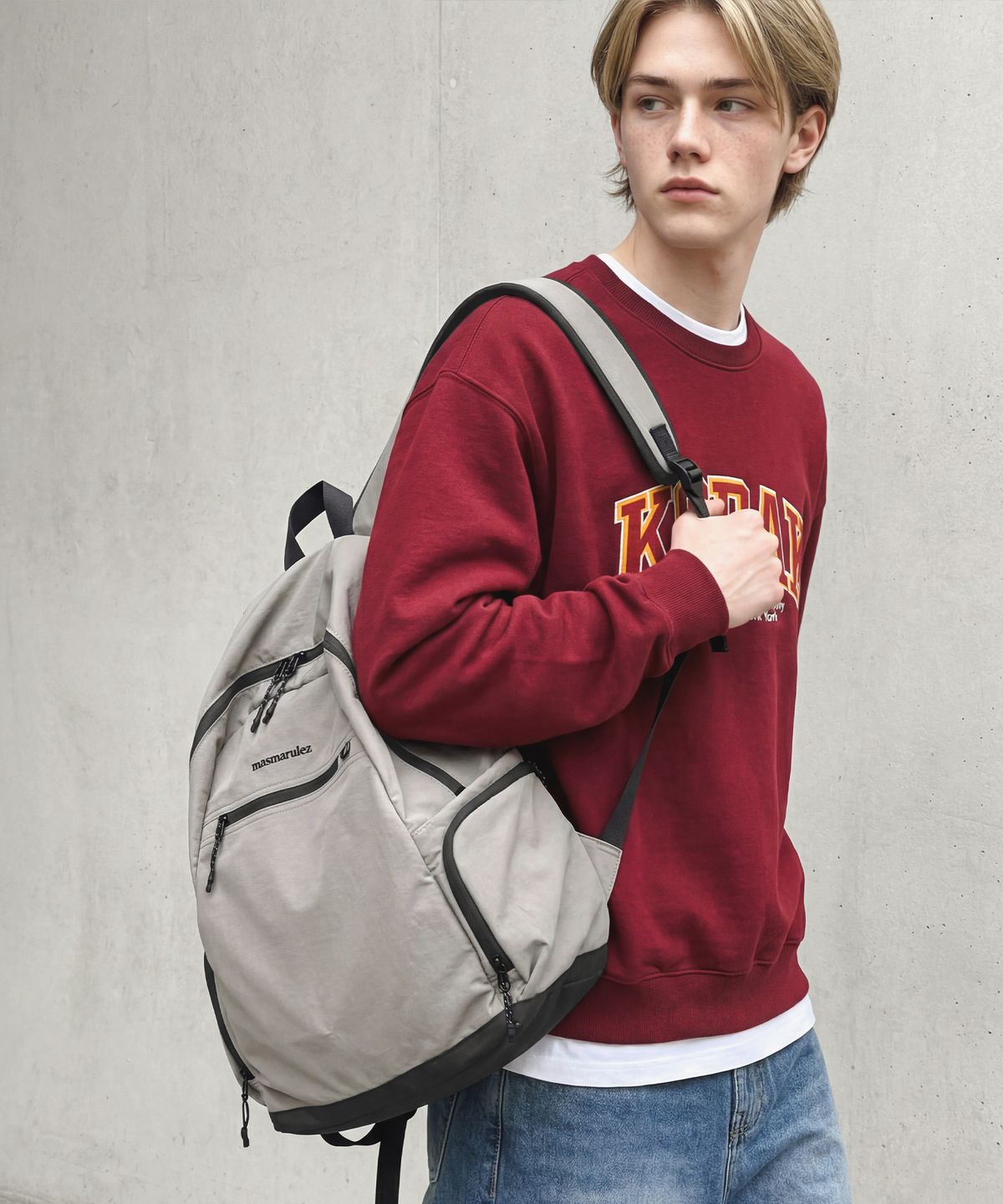 마스마룰즈(MASMARULEZ) Mono lite backpack_Light Gray
