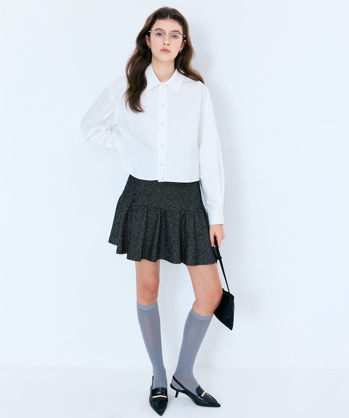 페이르(FEYRE) 카드레 크롭셔츠