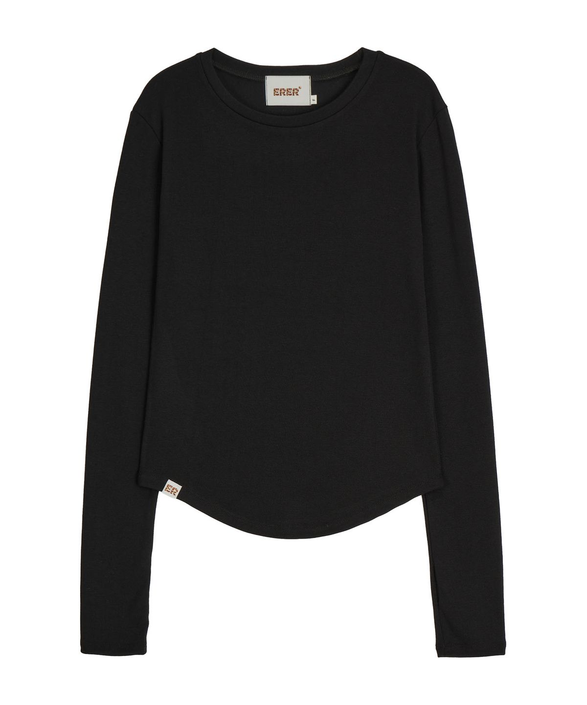 에르에르(ERER) Logo Label long-sleeved T-shirt Black