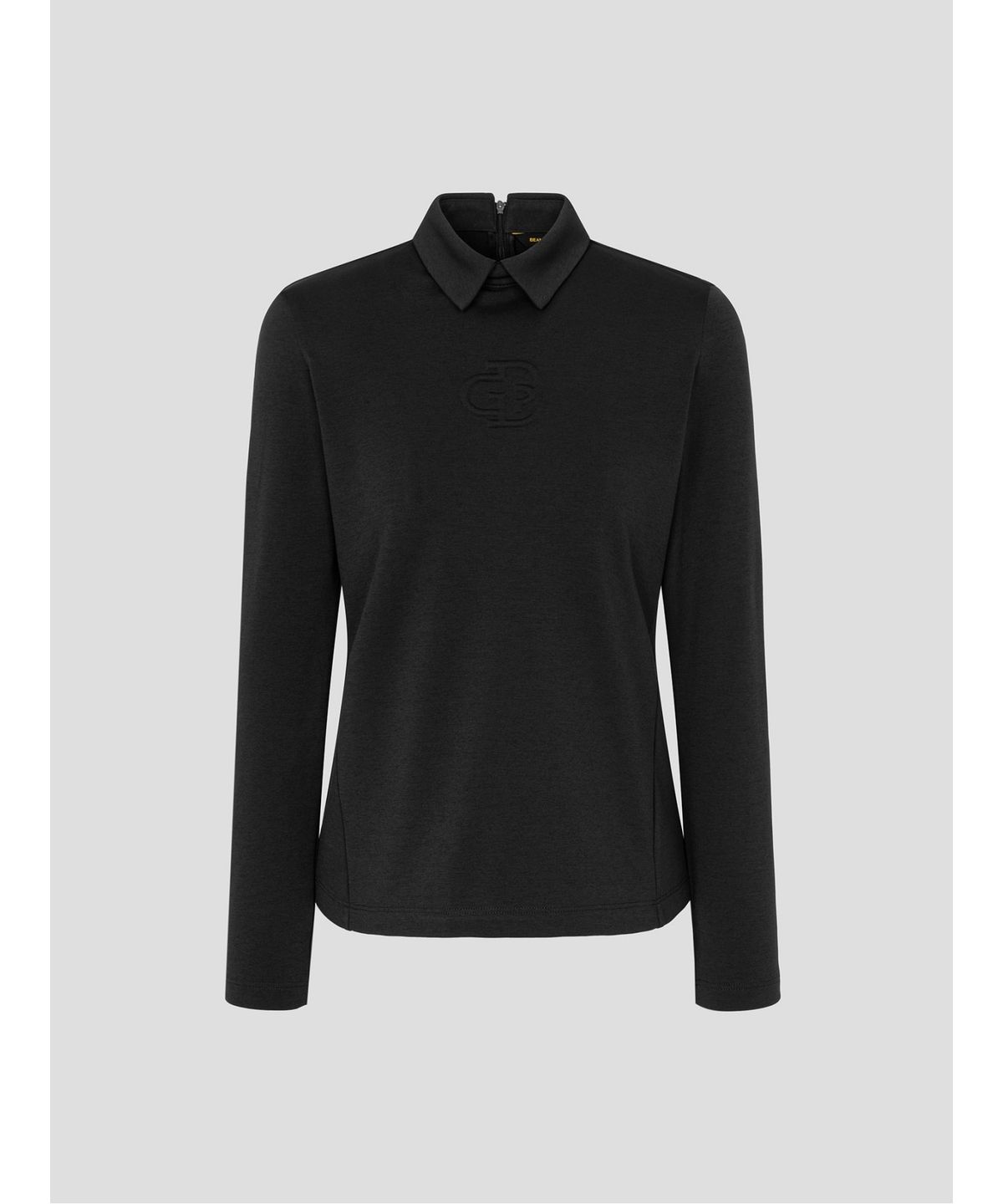 빈폴골프(BEANPOLE GOLF) [B_under] 여성 로고 엠보 칼라 긴소매 티셔츠  블랙
