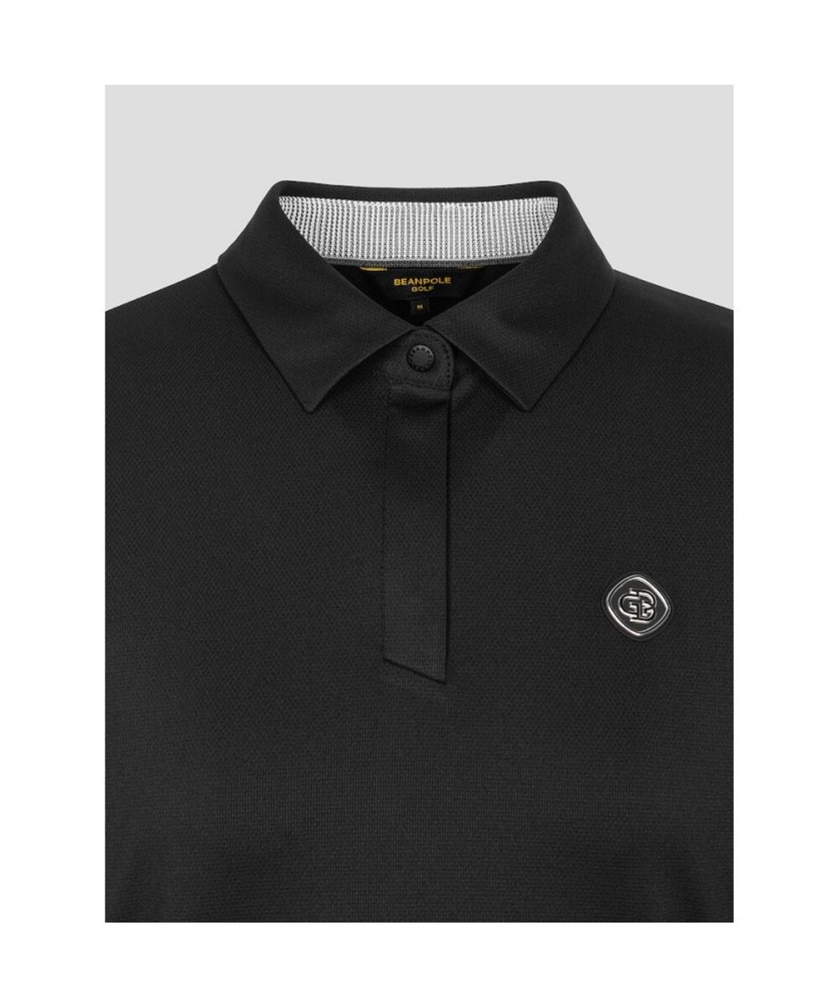빈폴골프(BEANPOLE GOLF) [B_under] 여성 텍스처 믹스 칼라 긴소매 티셔츠  블랙