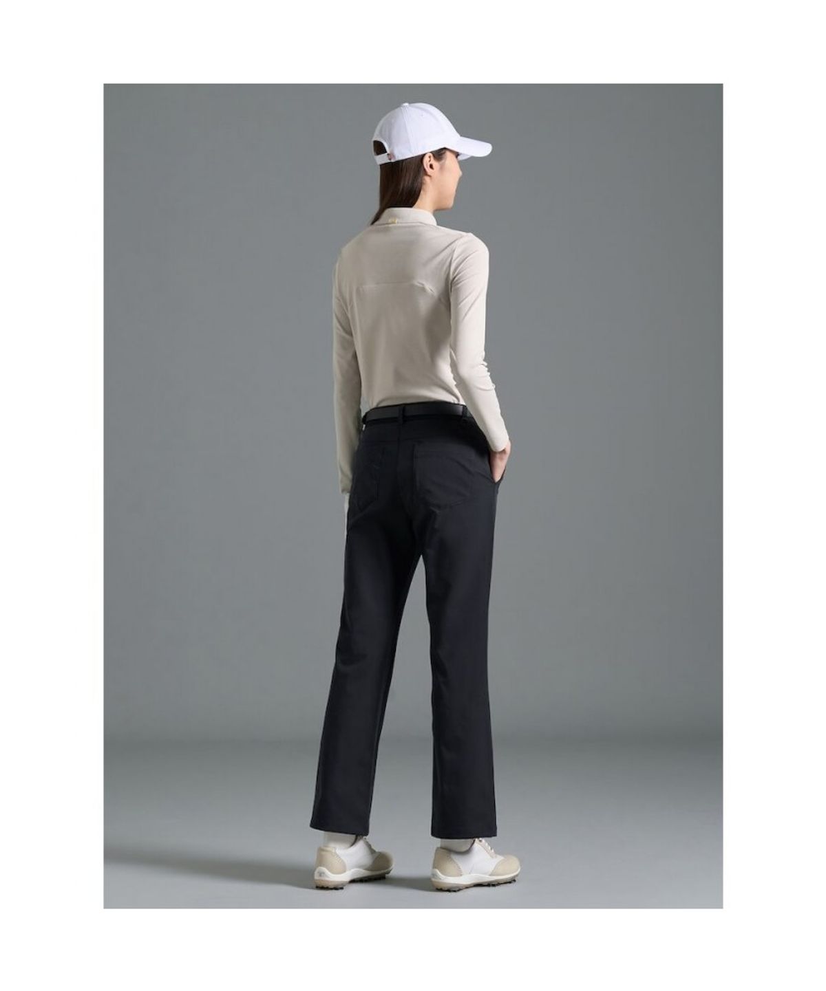 빈폴골프(BEANPOLE GOLF) [B_under] 여성 텍스처 믹스 칼라 긴소매 티셔츠  베이지
