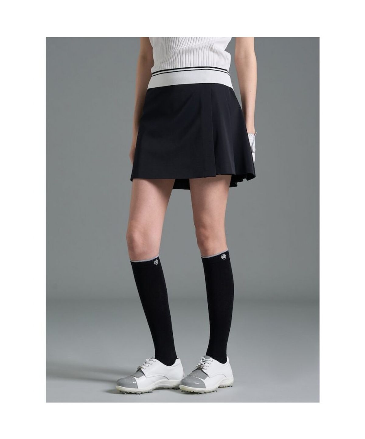 빈폴골프(BEANPOLE GOLF) [B_under] 여성 뒷주름 배색포인트 큐롯  블랙