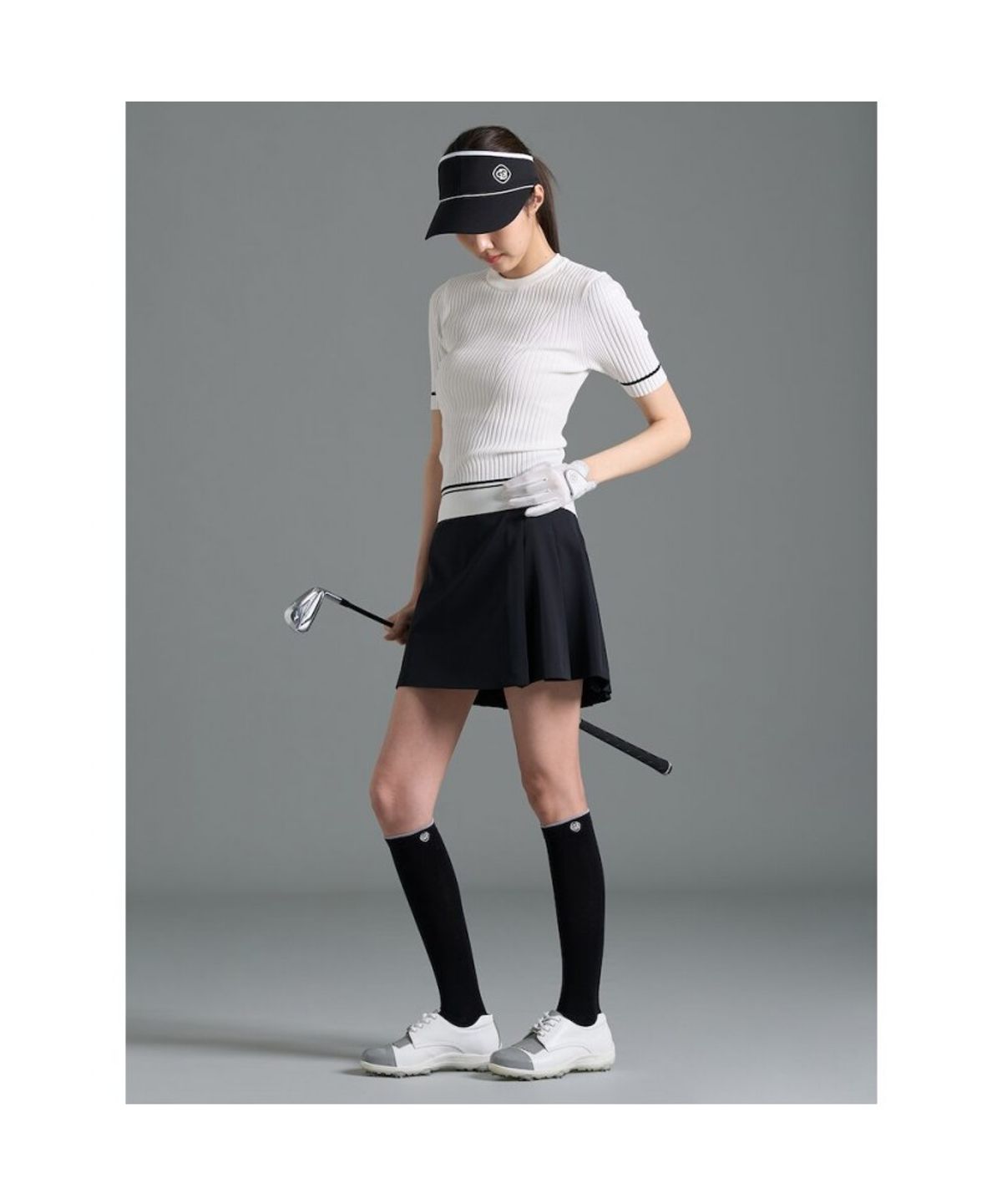 빈폴골프(BEANPOLE GOLF) [B_under] 여성 뒷주름 배색포인트 큐롯  블랙