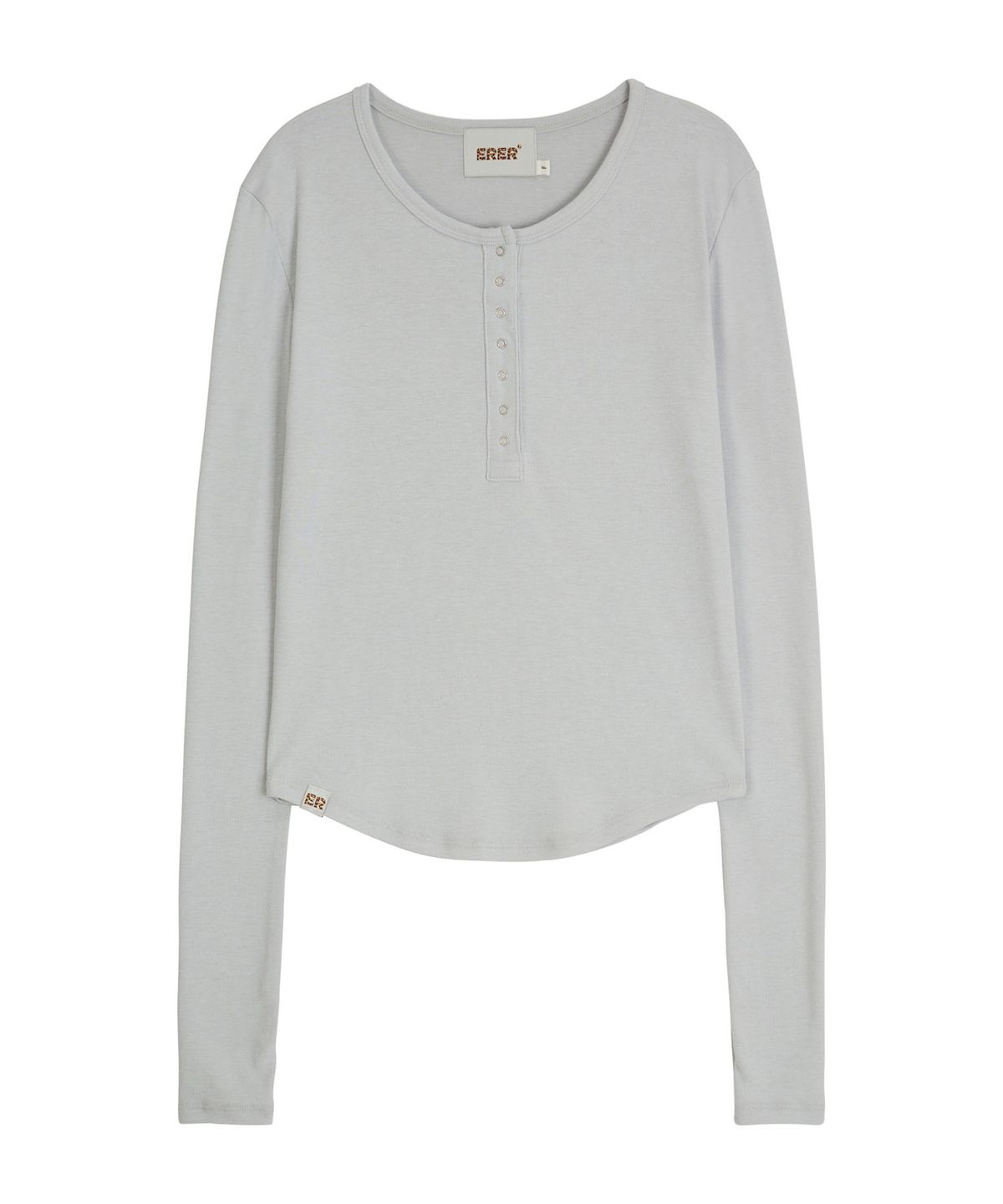 에르에르(ERER) Henley Neck Soft T-shirt Gracy Blue