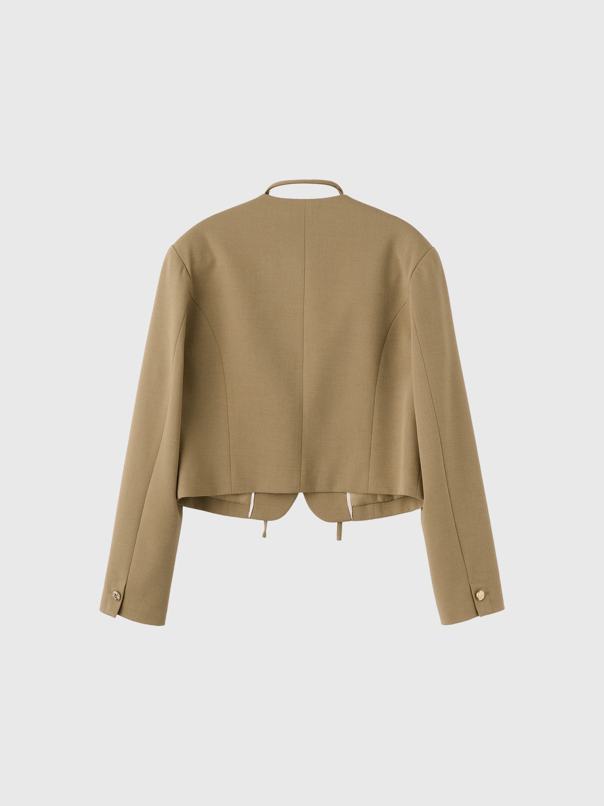 제너럴아이디어(GENERALIDEA) 스트랩 노카라 자켓 [BEIGE] / GF1LJK504