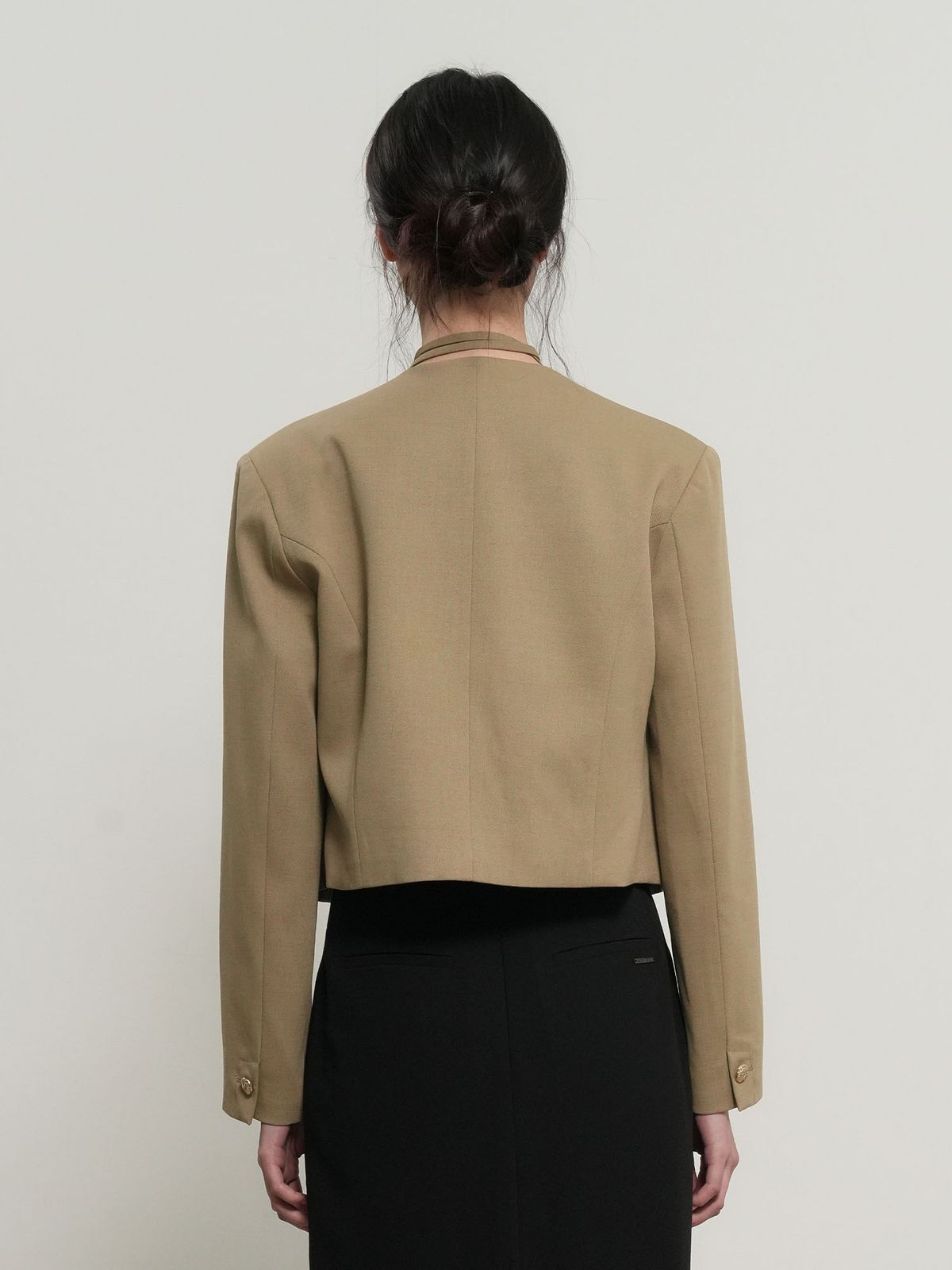 제너럴아이디어(GENERALIDEA) 스트랩 노카라 자켓 [BEIGE] / GF1LJK504