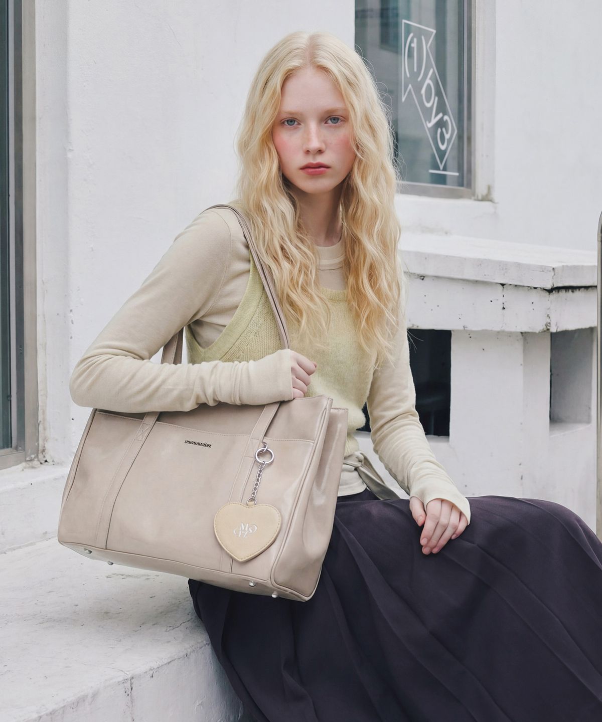 마스마룰즈(MASMARULEZ) Log shoulder bag_Beige