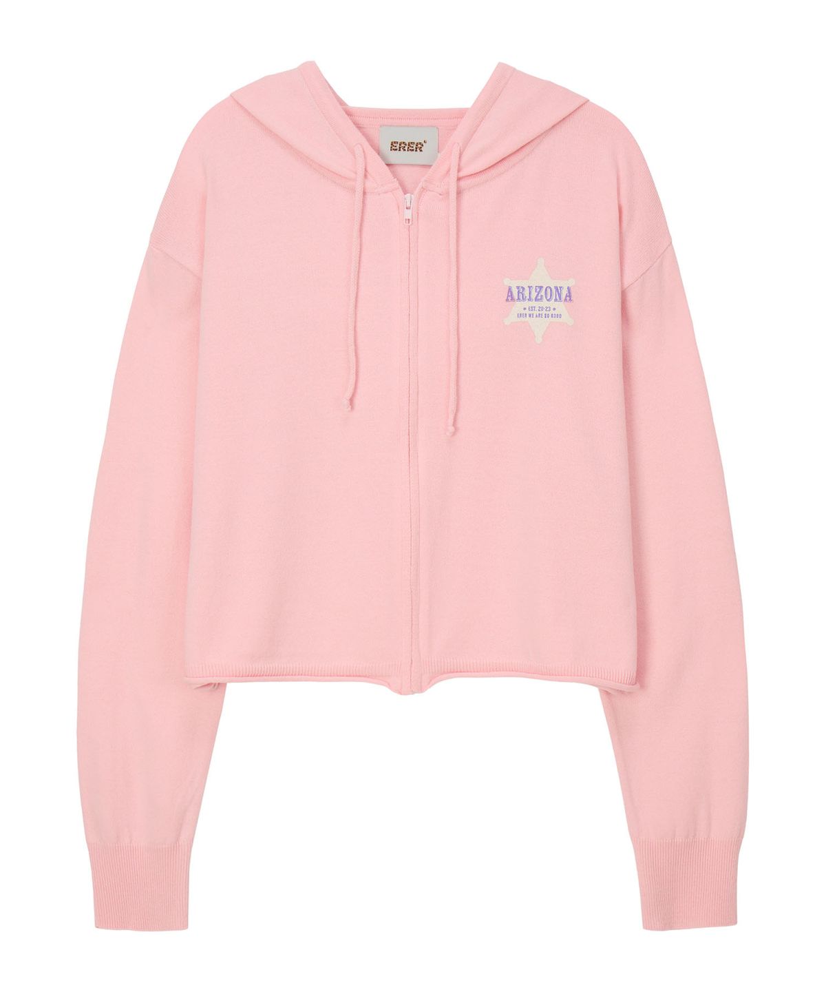 에르에르(ERER) Hooded Knit Zip-Up Pink