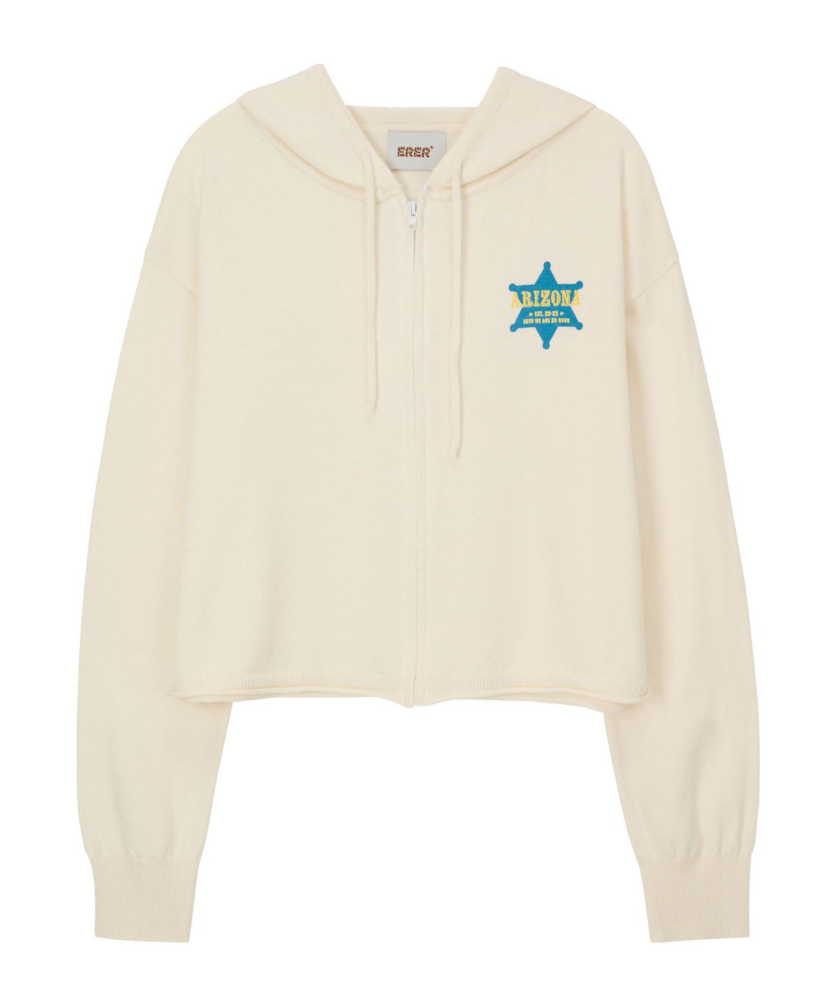 에르에르(ERER) Hooded Knit Zip-Up Ivory