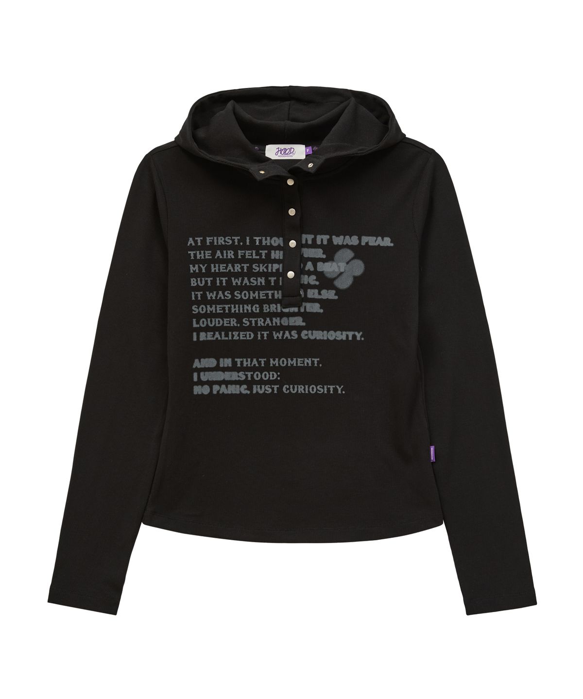 후드후드(HOODHOOD) 클로버 타이포 후드 롱슬리브 티셔츠 블랙