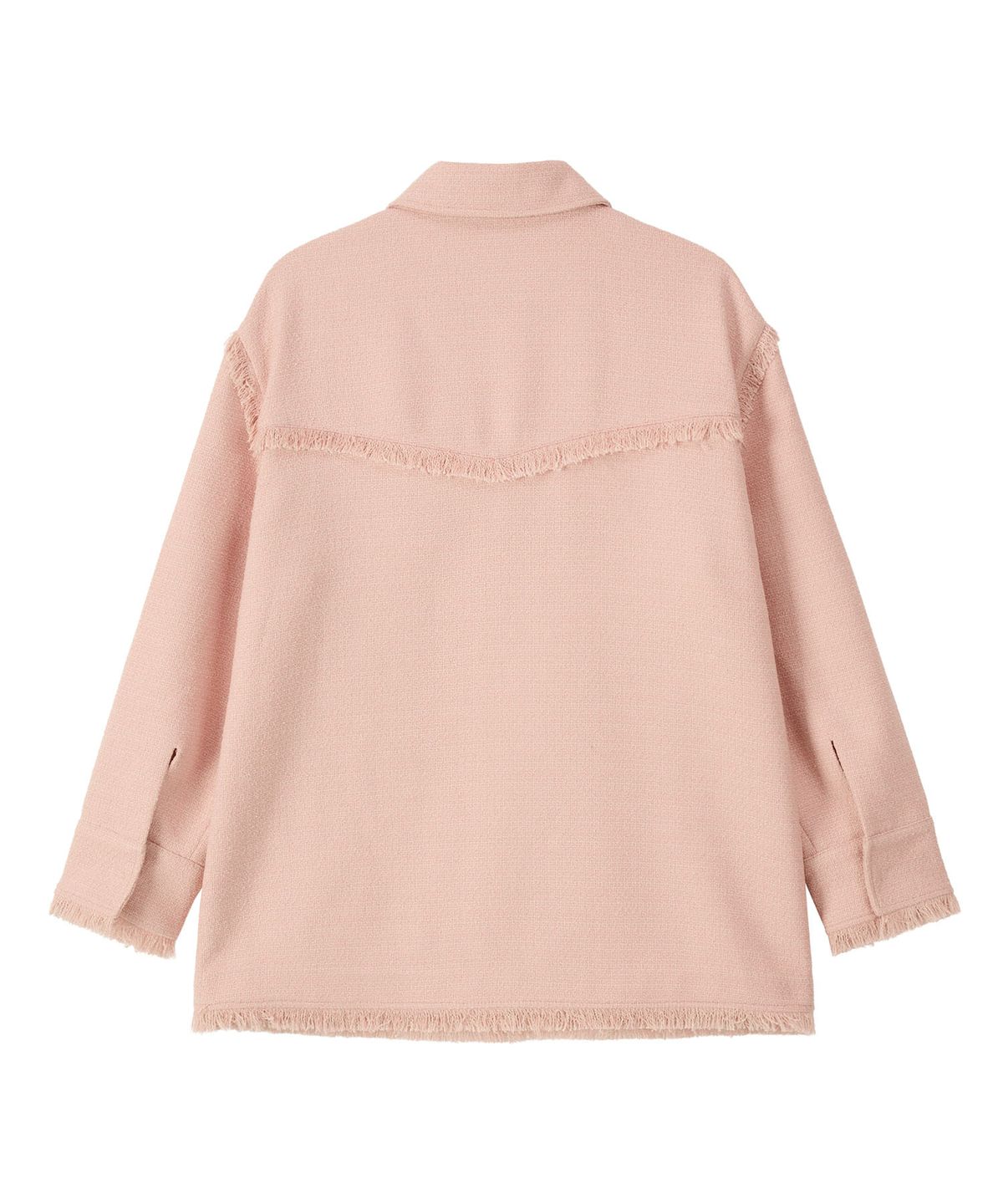 에르에르(ERER) Overfit Fringe Tweed Shirt Jacket Pink